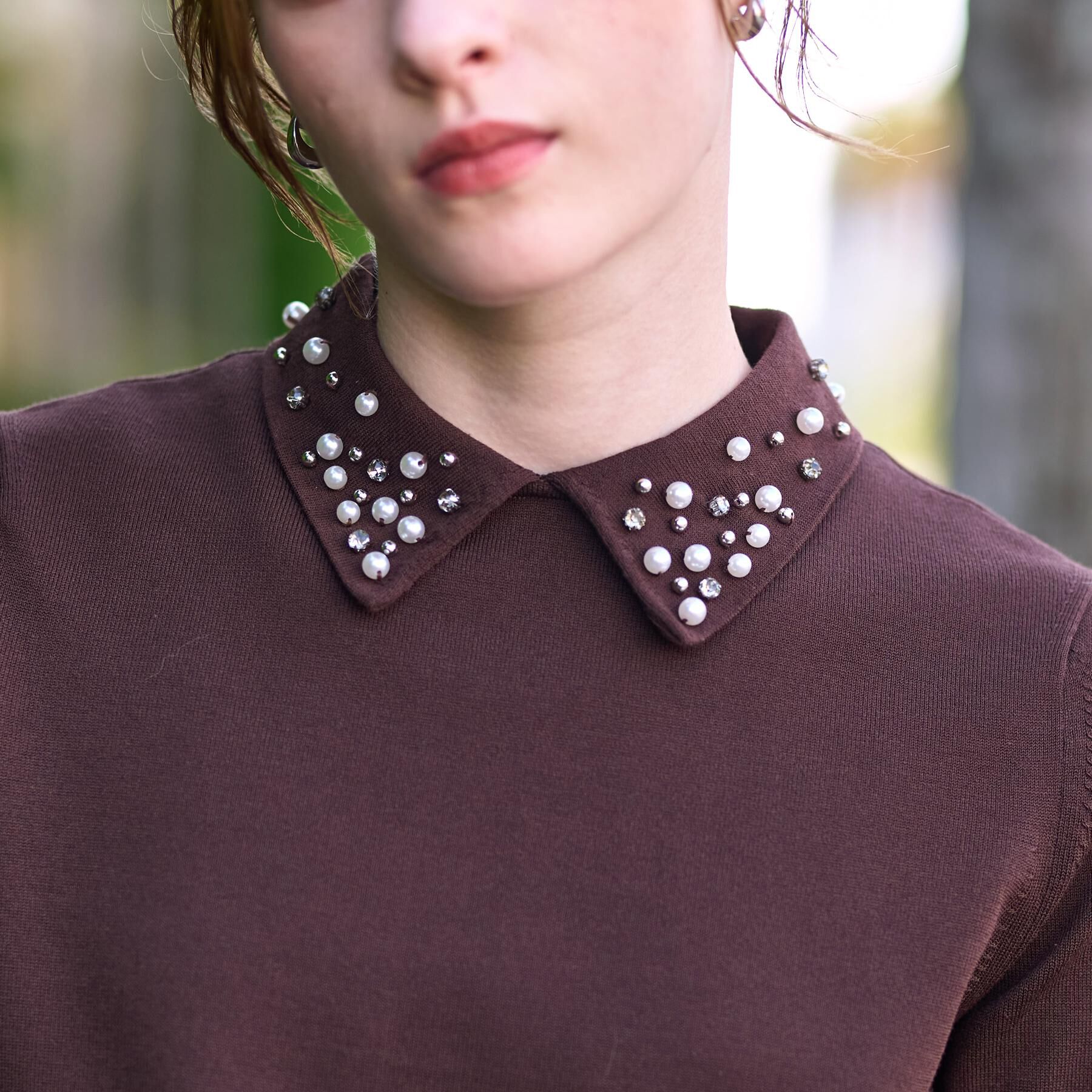 DRESSTERIOR「【きれいめ／オンオフ】ビジューカラーニット」|ニット・セーター|