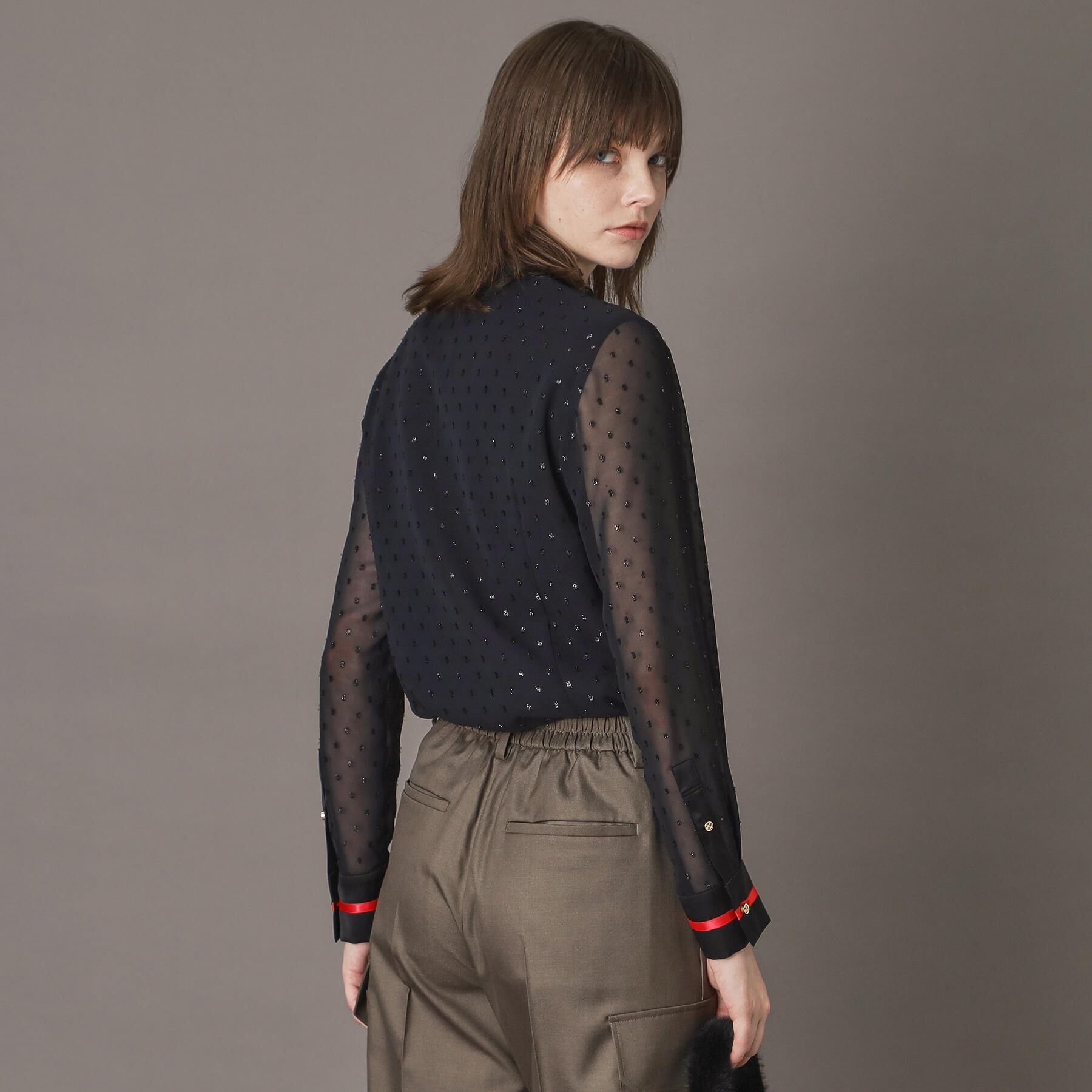 DRESSTERIOR「【洗える/シアー素材】フィルムドットブラウス」|シャツ・ブラウス|