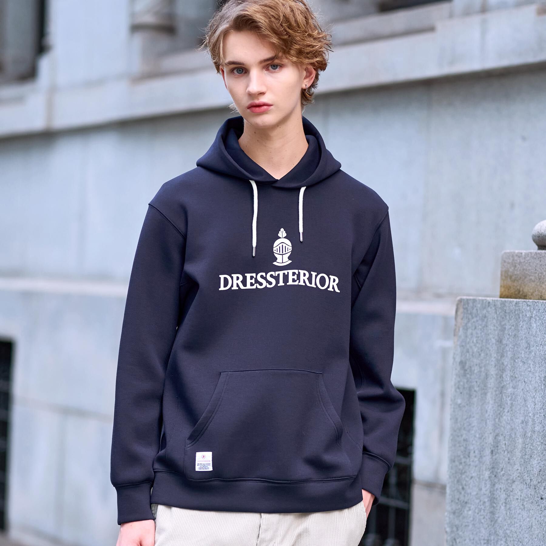 DRESSTERIOR「ストレッチポンチ フーディ」|パーカー|ネイビー(094)