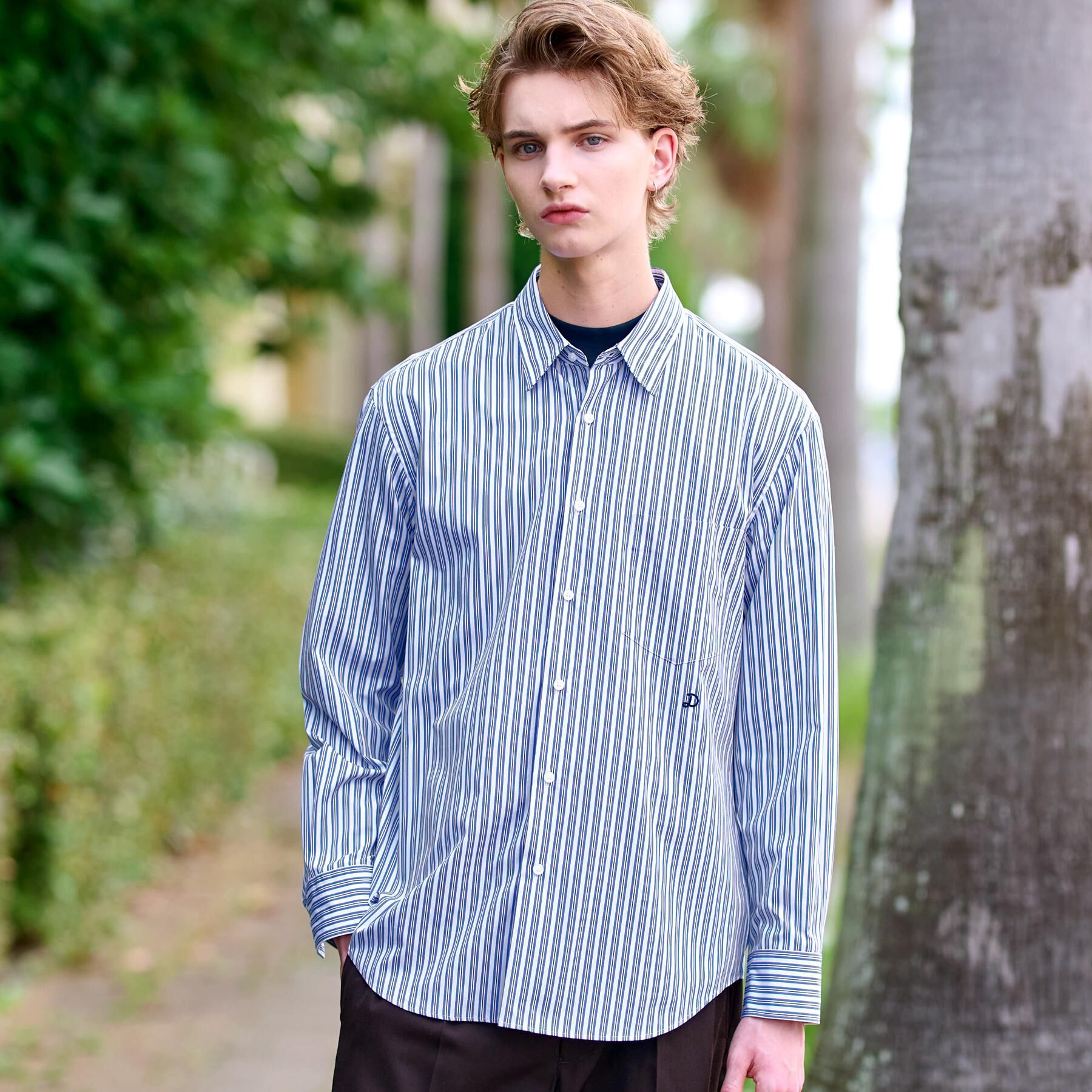 DRESSTERIOR「THOMAS MASON ストライプシャツ」|シャツ・ブラウス|ブルー(392)