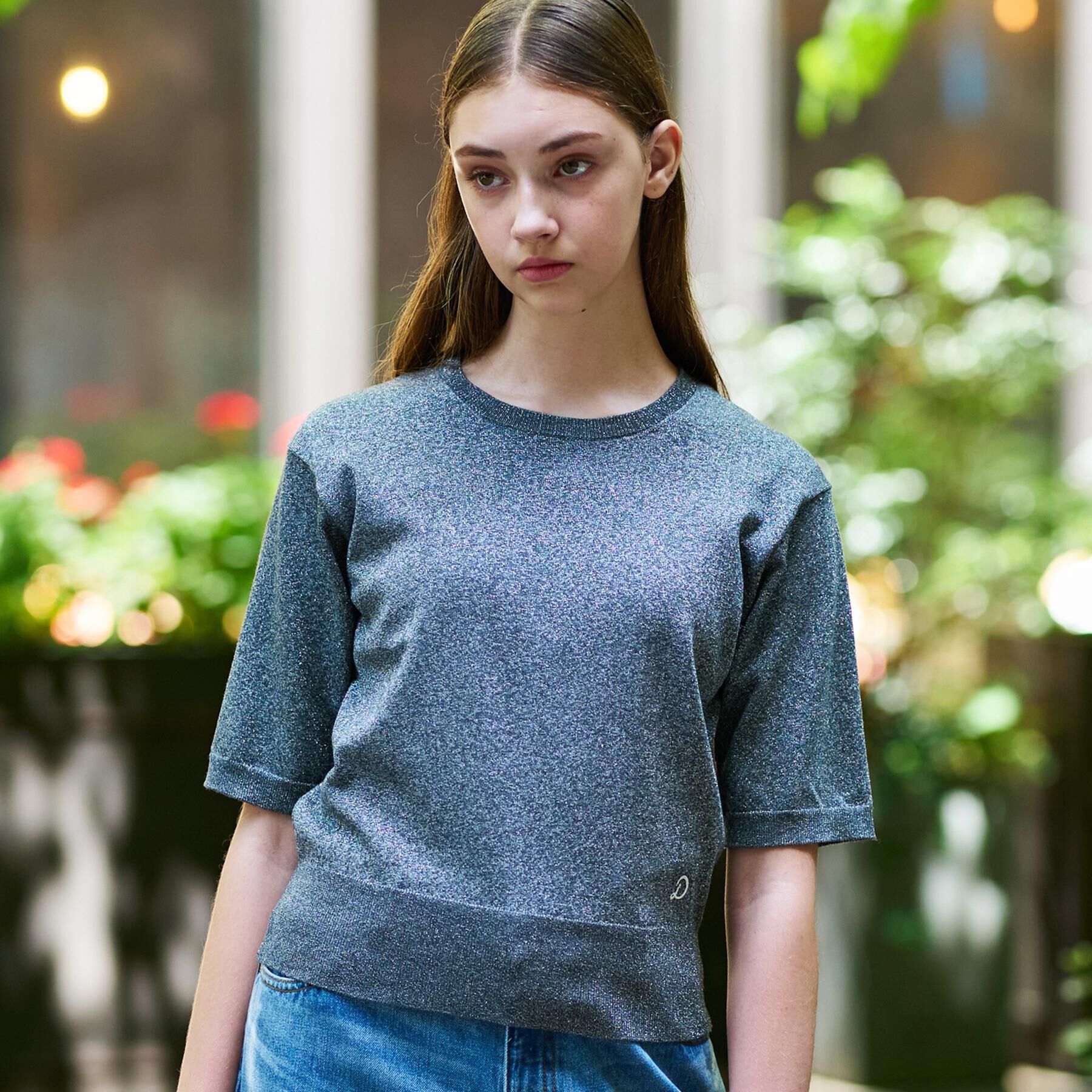 DRESSTERIOR「【洗える/きれいめ】ラメニットプルオーバー」|ニット・セーター|ライトグレー(011