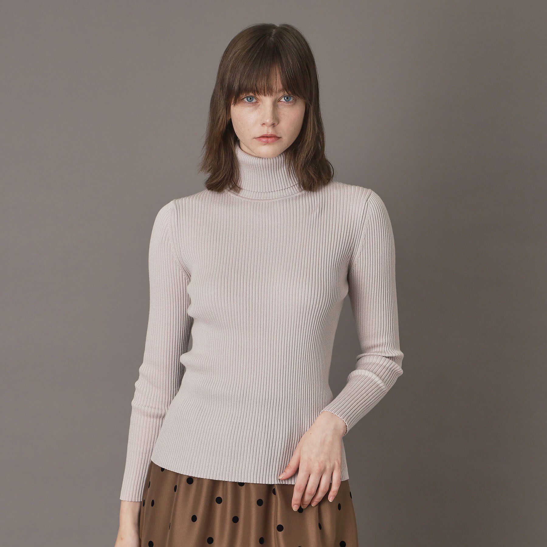 DRESSTERIOR「シルクブレンドメリノウールリブプルオーバー」|ニット・セーター|