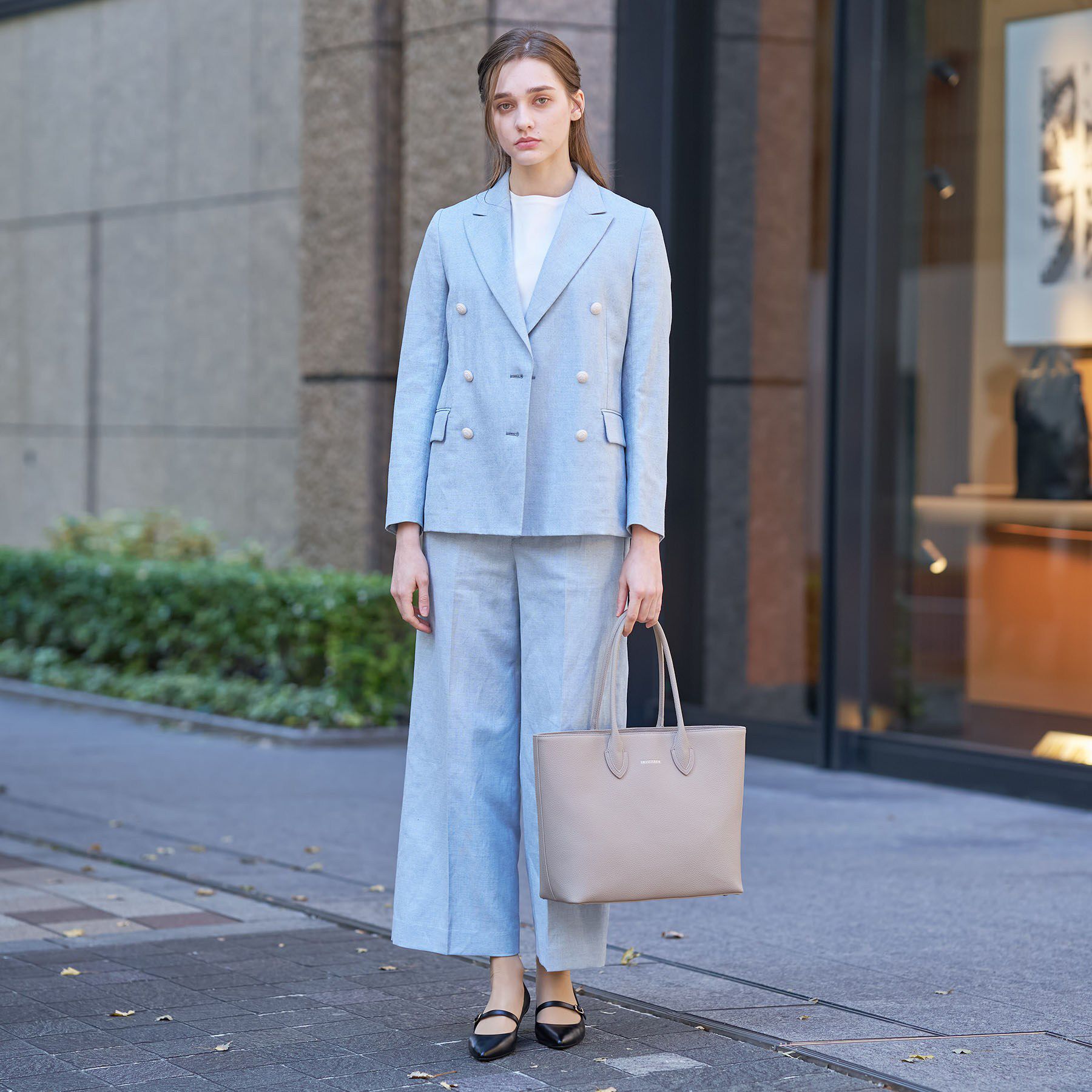 DRESSTERIOR「【セットアップ可】リネンブレンドダブルブレストジャケット」|テーラードジャケット|