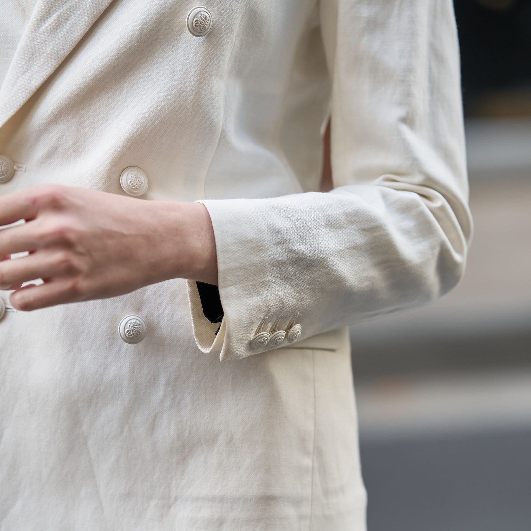 DRESSTERIOR「【セットアップ可】リネンブレンドダブルブレストジャケット」|テーラードジャケット|