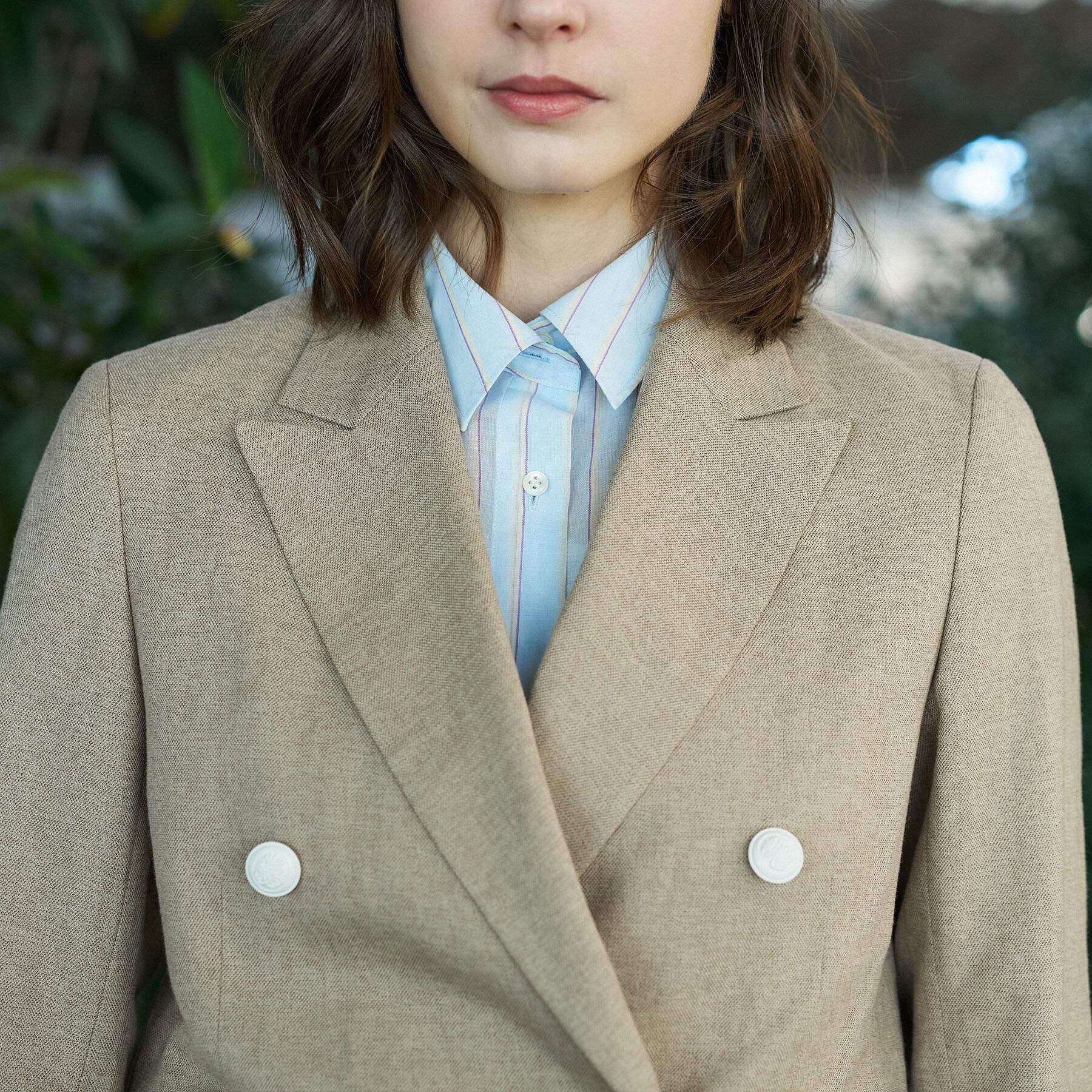 DRESSTERIOR「【セットアップ可】リネンブレンドダブルブレストジャケット」|テーラードジャケット|