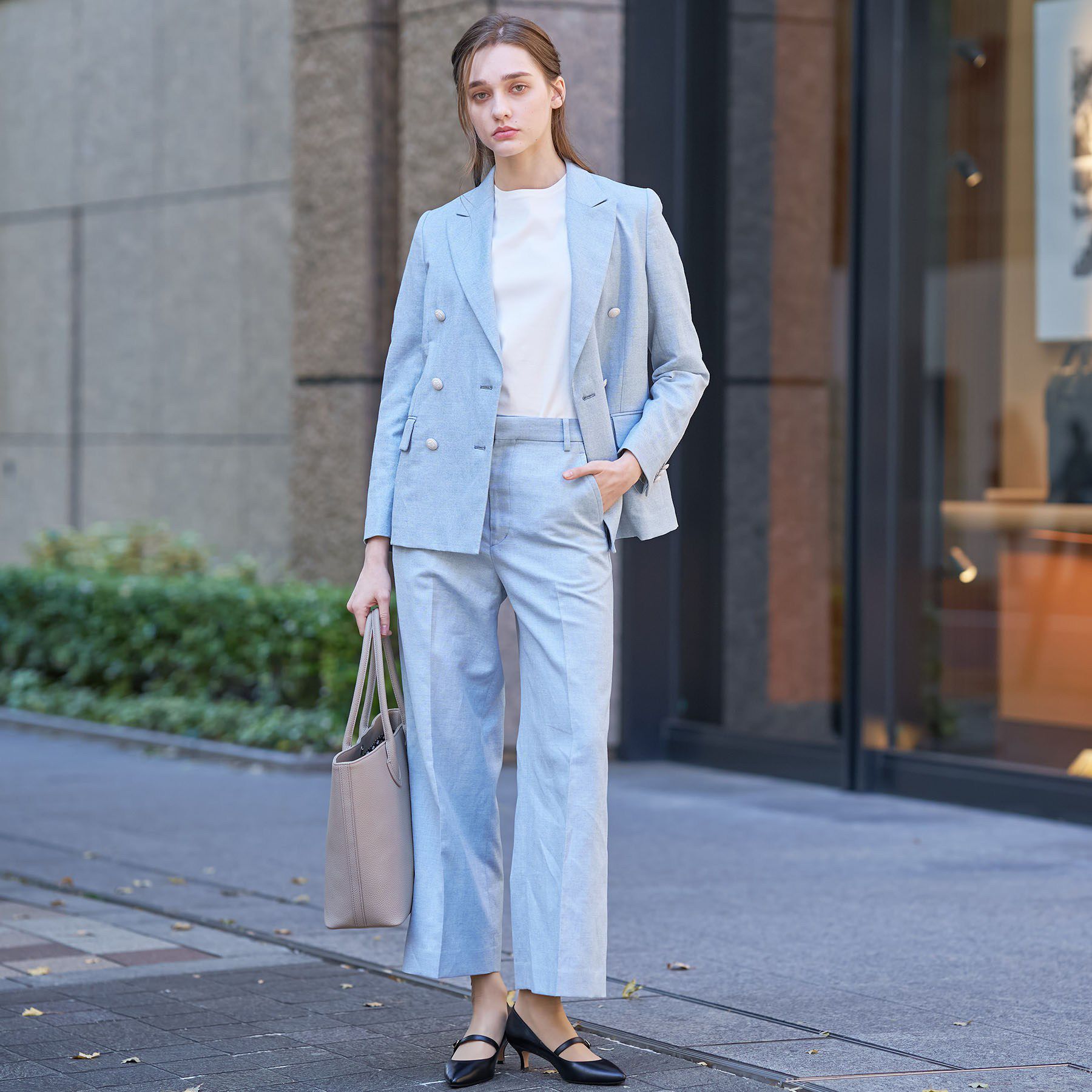 DRESSTERIOR「【セットアップ可】リネンブレンドダブルブレストジャケット」|テーラードジャケット|