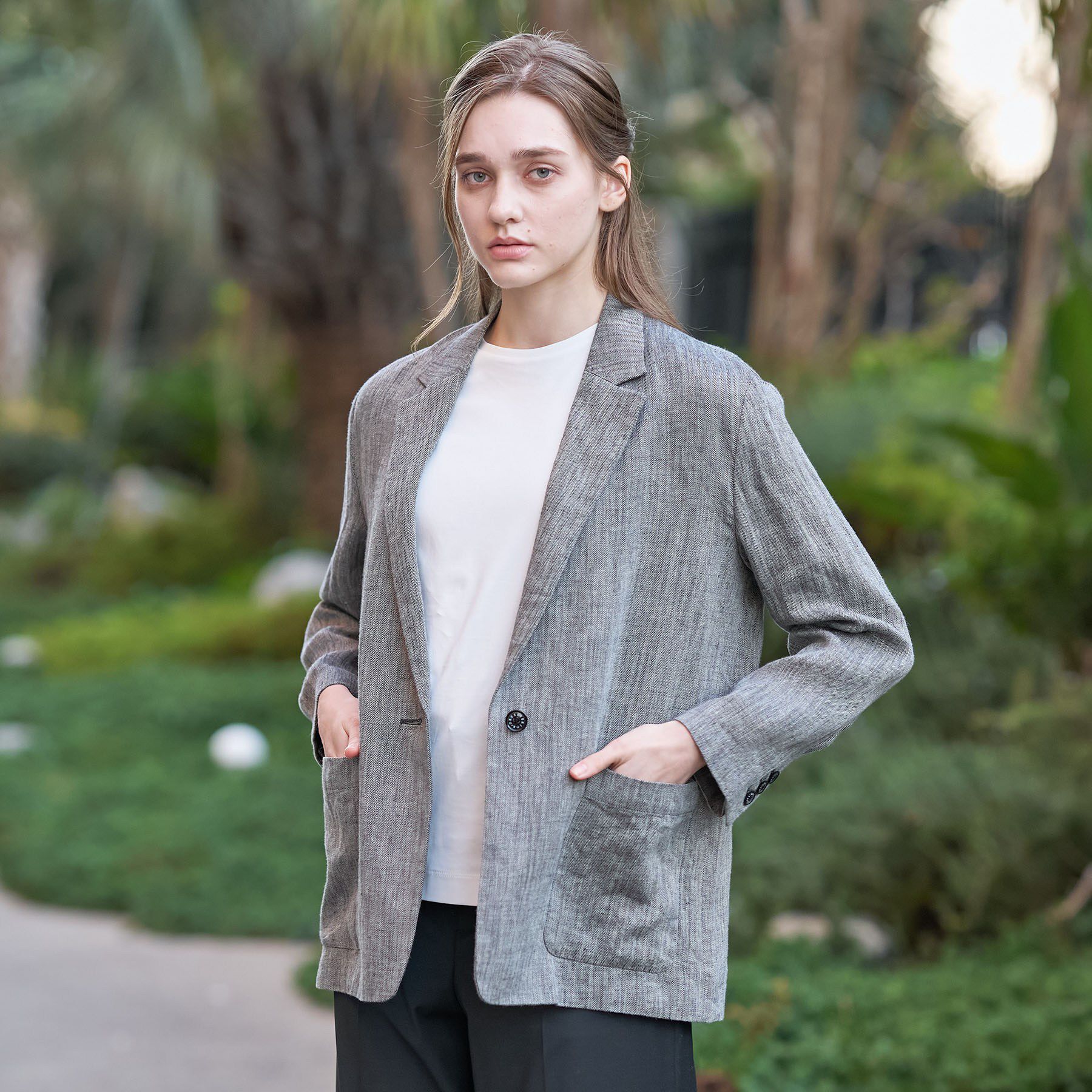 DRESSTERIOR「ウォッシャブルリネン ライトジャケット」|テーラードジャケット|