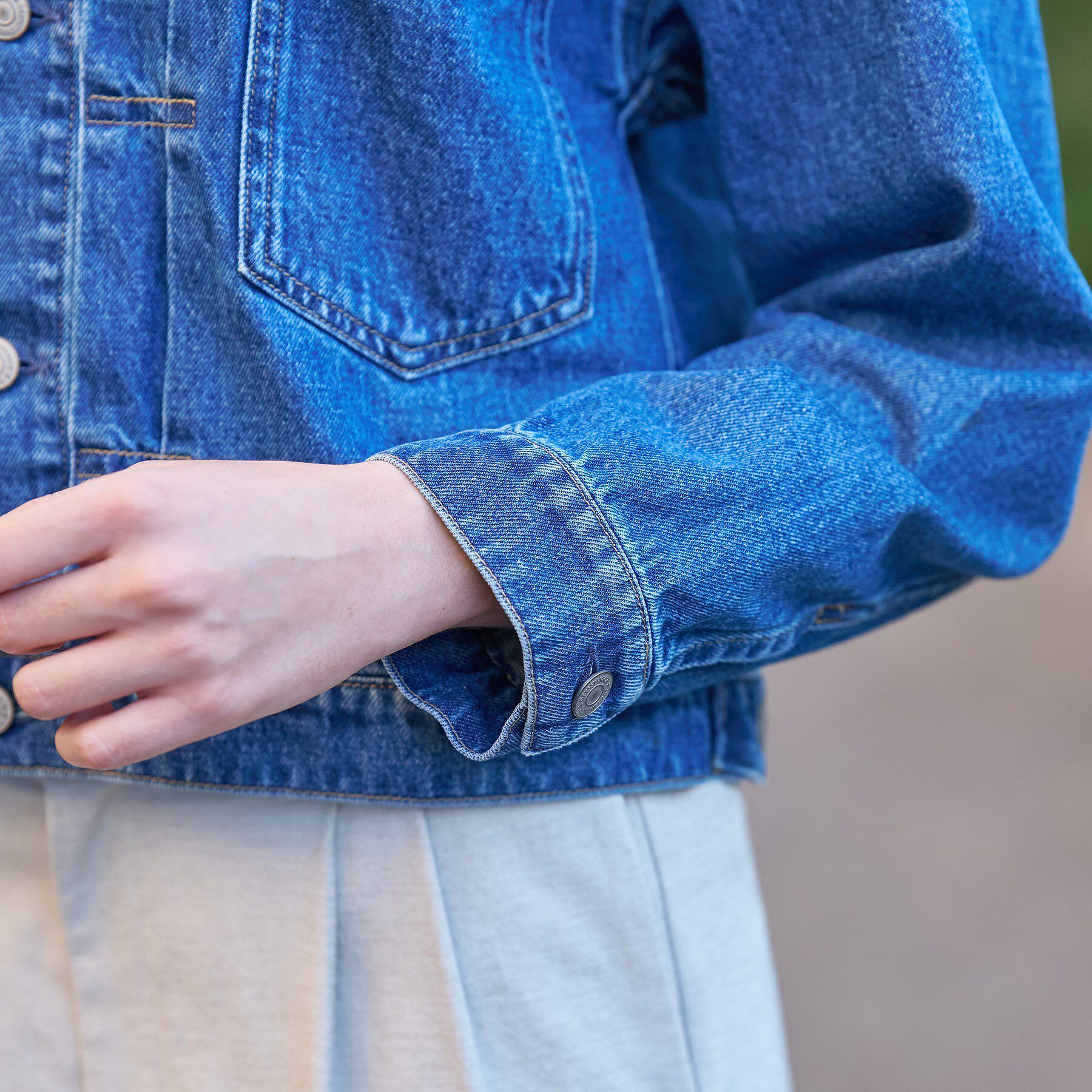 DRESSTERIOR「【ウォッシャブル】ヴィンテージバンドカラーGジャン」|デニムジャケット|