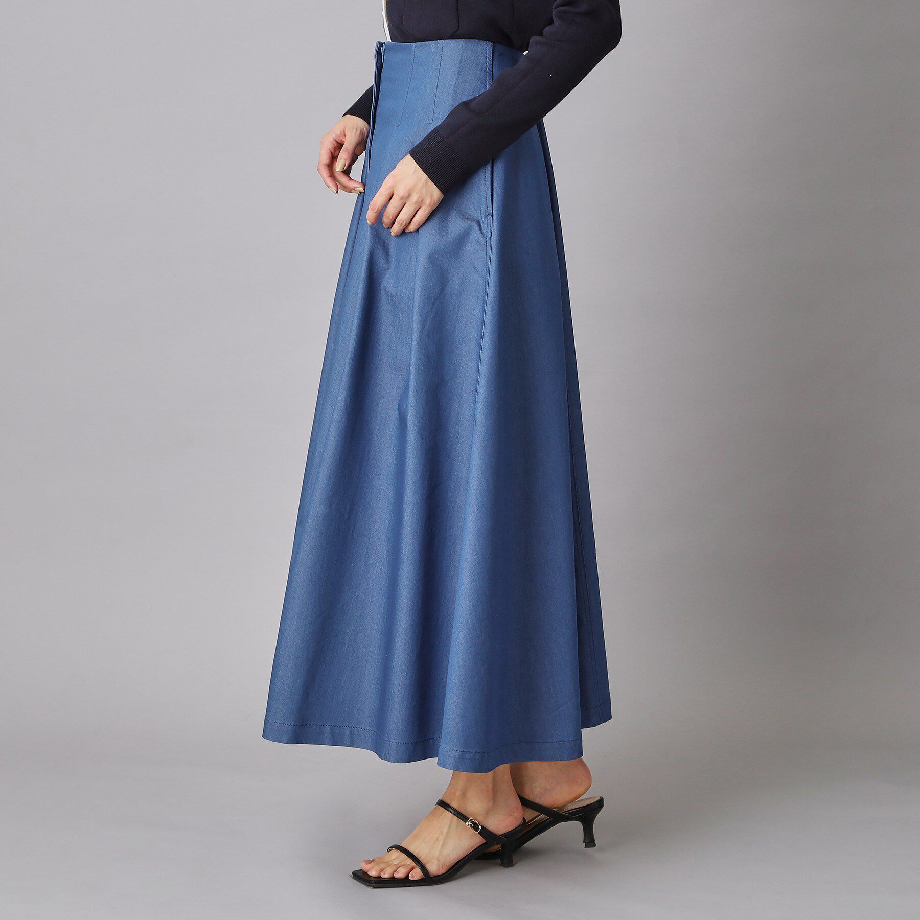 DRESSTERIOR「クールタッチ デニムライク タックスカート」|スカート|