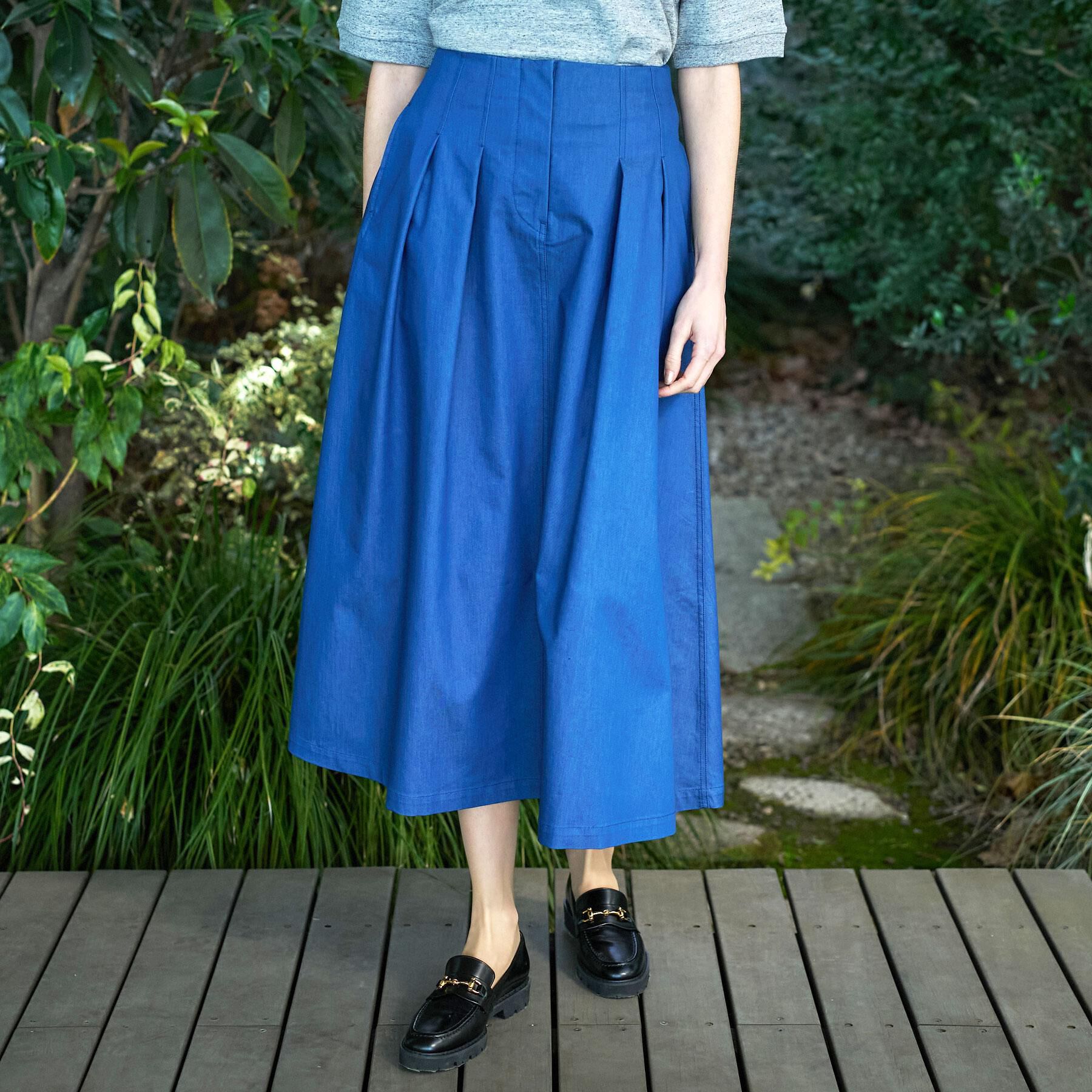 DRESSTERIOR「クールタッチ デニムライク タックスカート」|スカート|