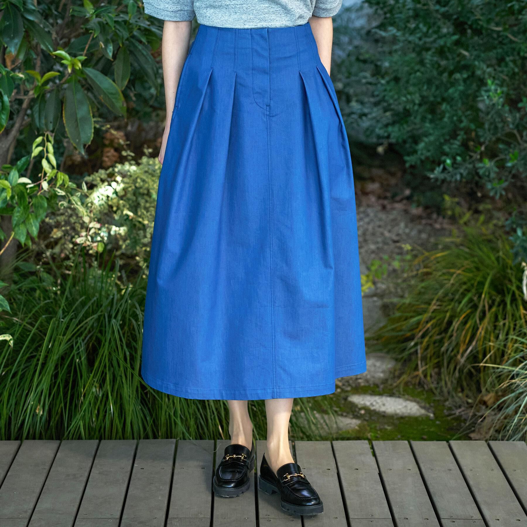 DRESSTERIOR「クールタッチ デニムライク タックスカート」|スカート|