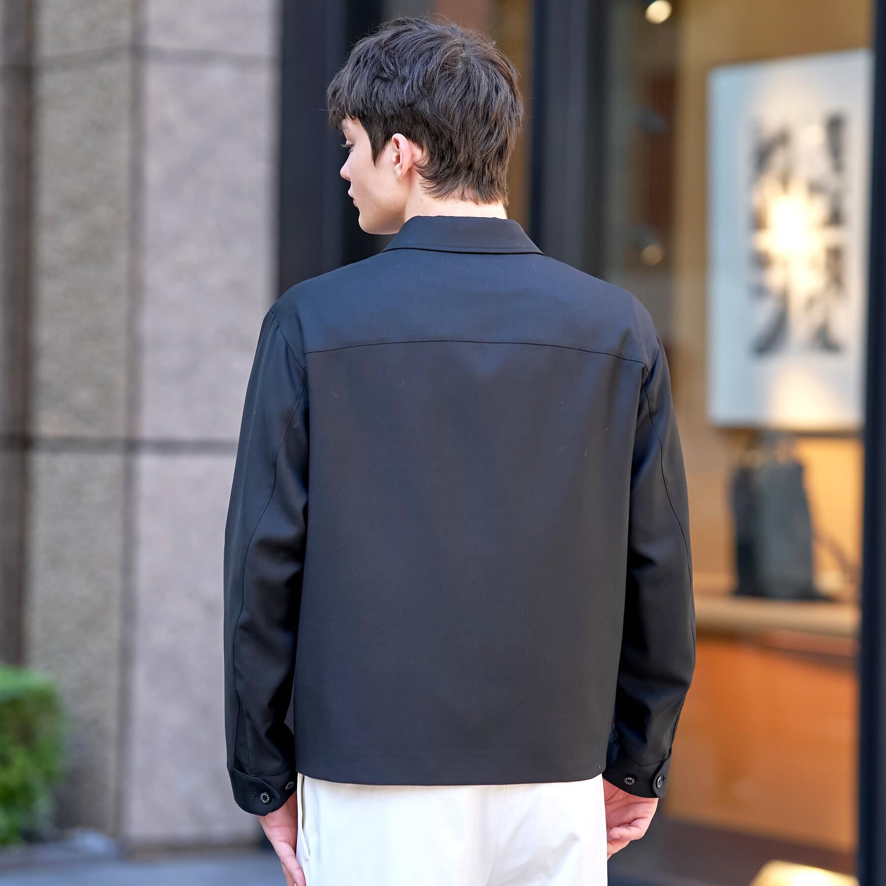 DRESSTERIOR「【家庭洗濯可】ウォッシャブル ウールハリントン ジャケット」|ブルゾン・スタジャン|