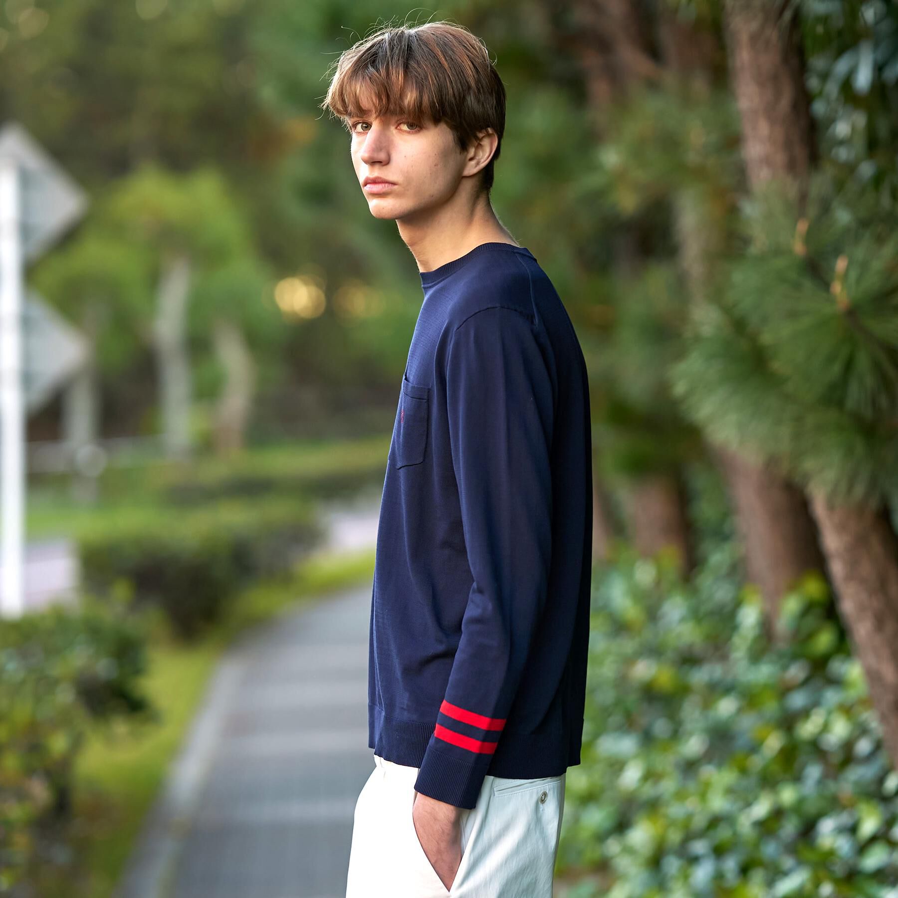 DRESSTERIOR「【ウォッシャブル】コットンシルク クルーニット」|ニット・セーター|