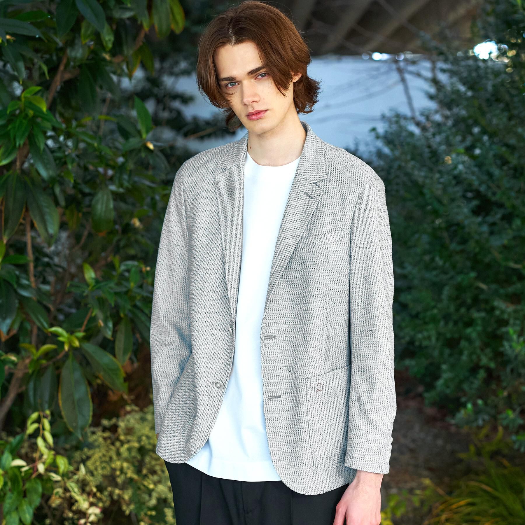 DRESSTERIOR「【Safari5月号掲載】鹿の子 コンフォータブルジャケット」|テーラードジャケット|ライトグレー(011