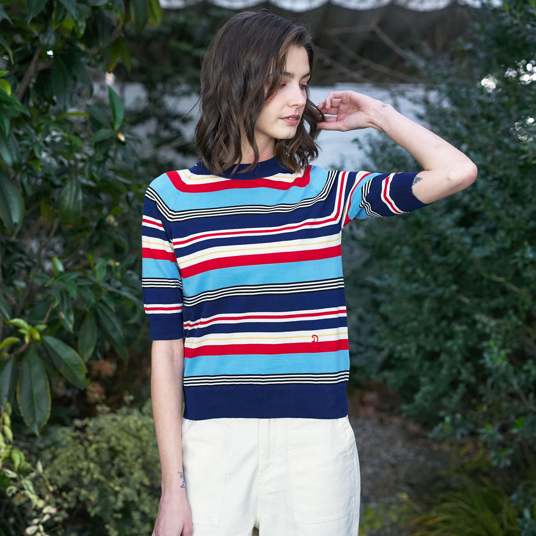 DRESSTERIOR「【otonaMUSE5月号掲載】コットンシルクマルチボーダーニット」|ニット・セーター|