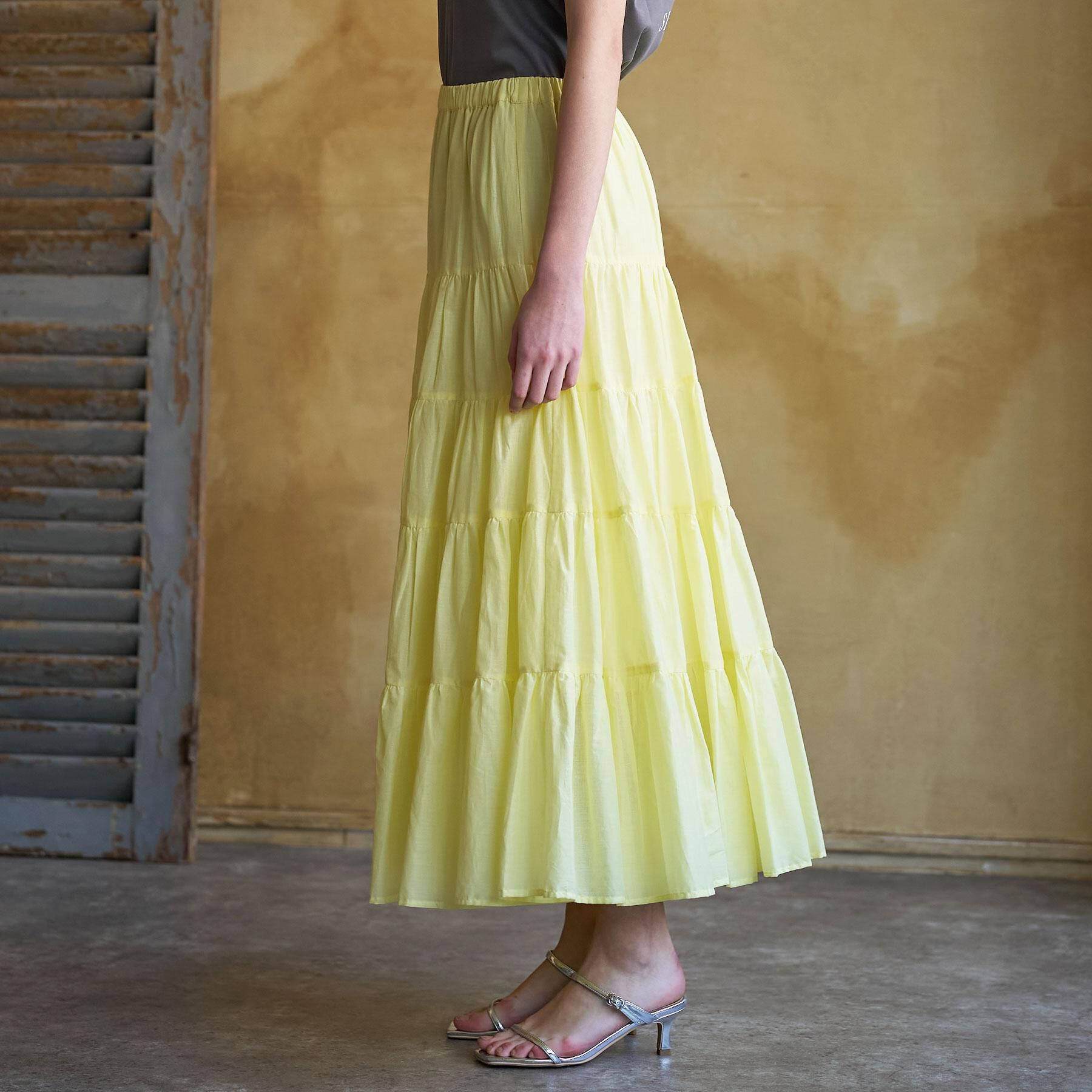 DRESSTERIOR「コットンボイルティアードスカート」|スカート|