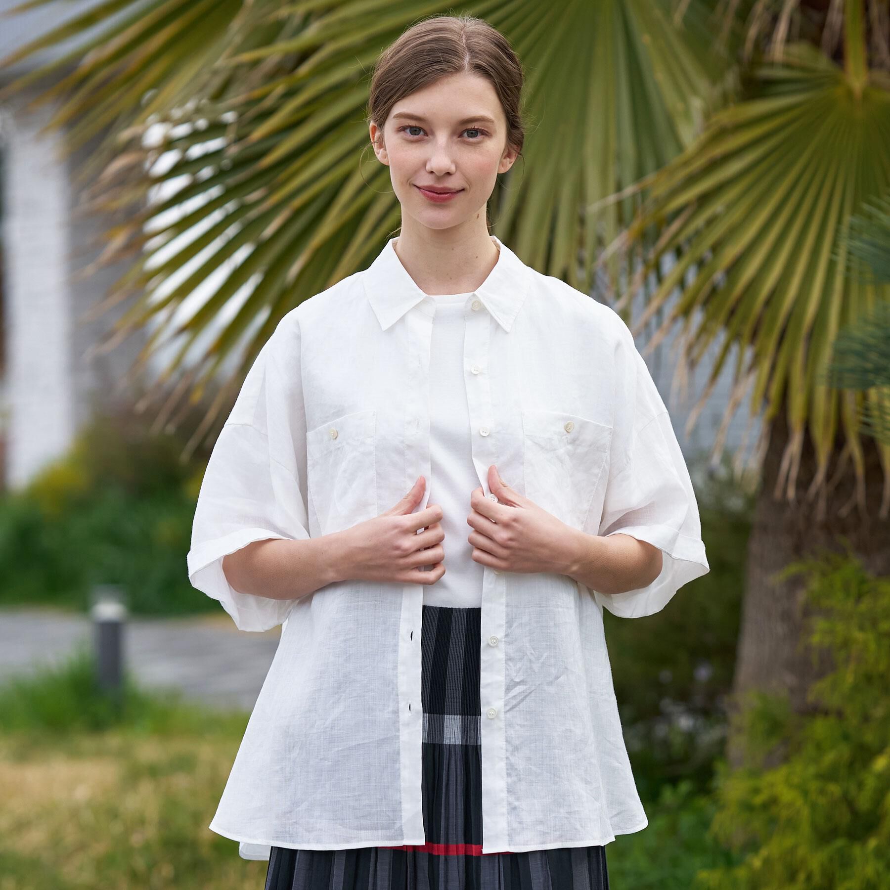 DRESSTERIOR「ピュアラミー シャツ」|シャツ・ブラウス|ホワイト(001)