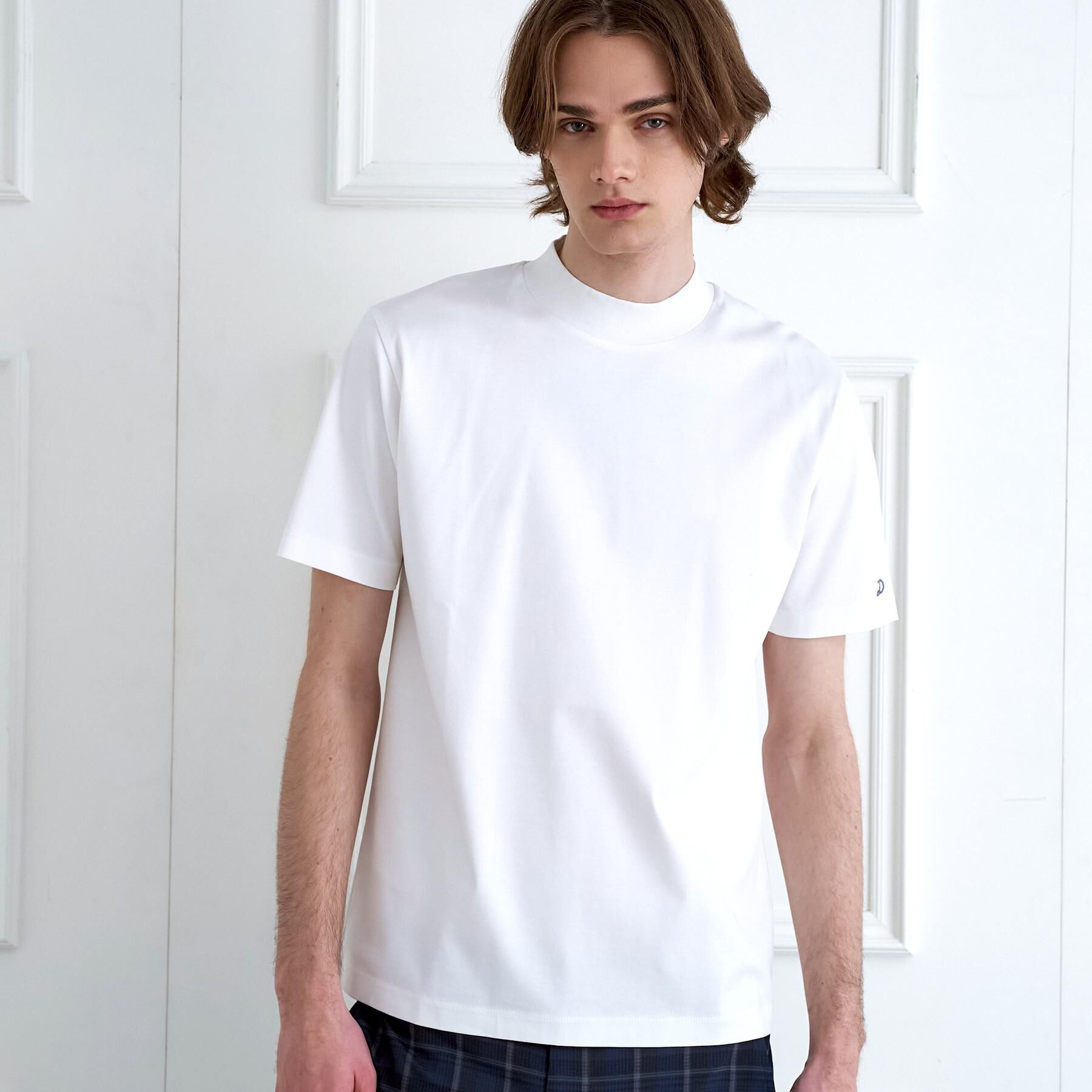 DRESSTERIOR「【接触冷感／抗菌防臭／消臭】ICE CLEAR COTTON モックネックTシャツ」|Tシャツ・カットソー|