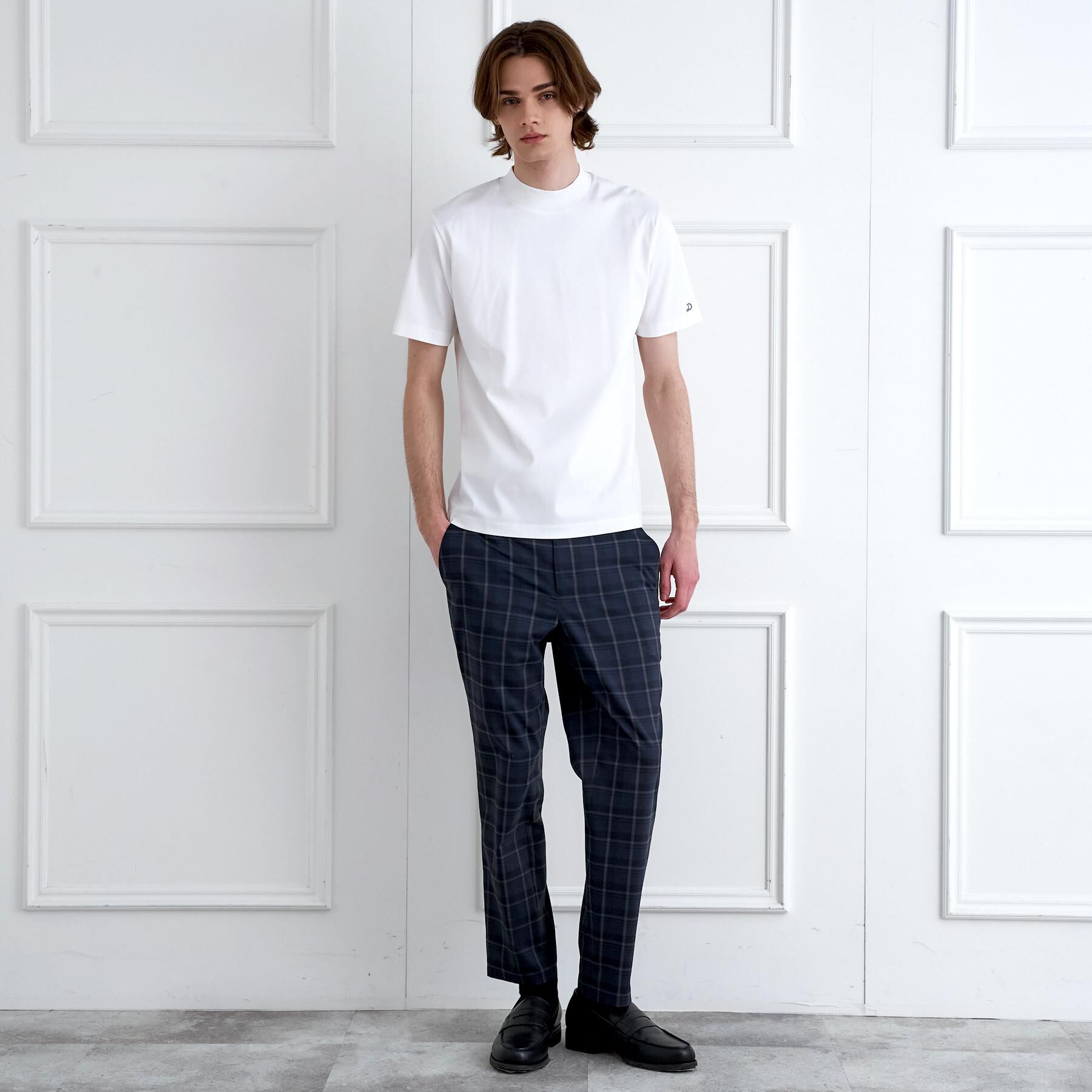 DRESSTERIOR「【接触冷感／抗菌防臭／消臭】ICE CLEAR COTTON モックネックTシャツ」|Tシャツ・カットソー|