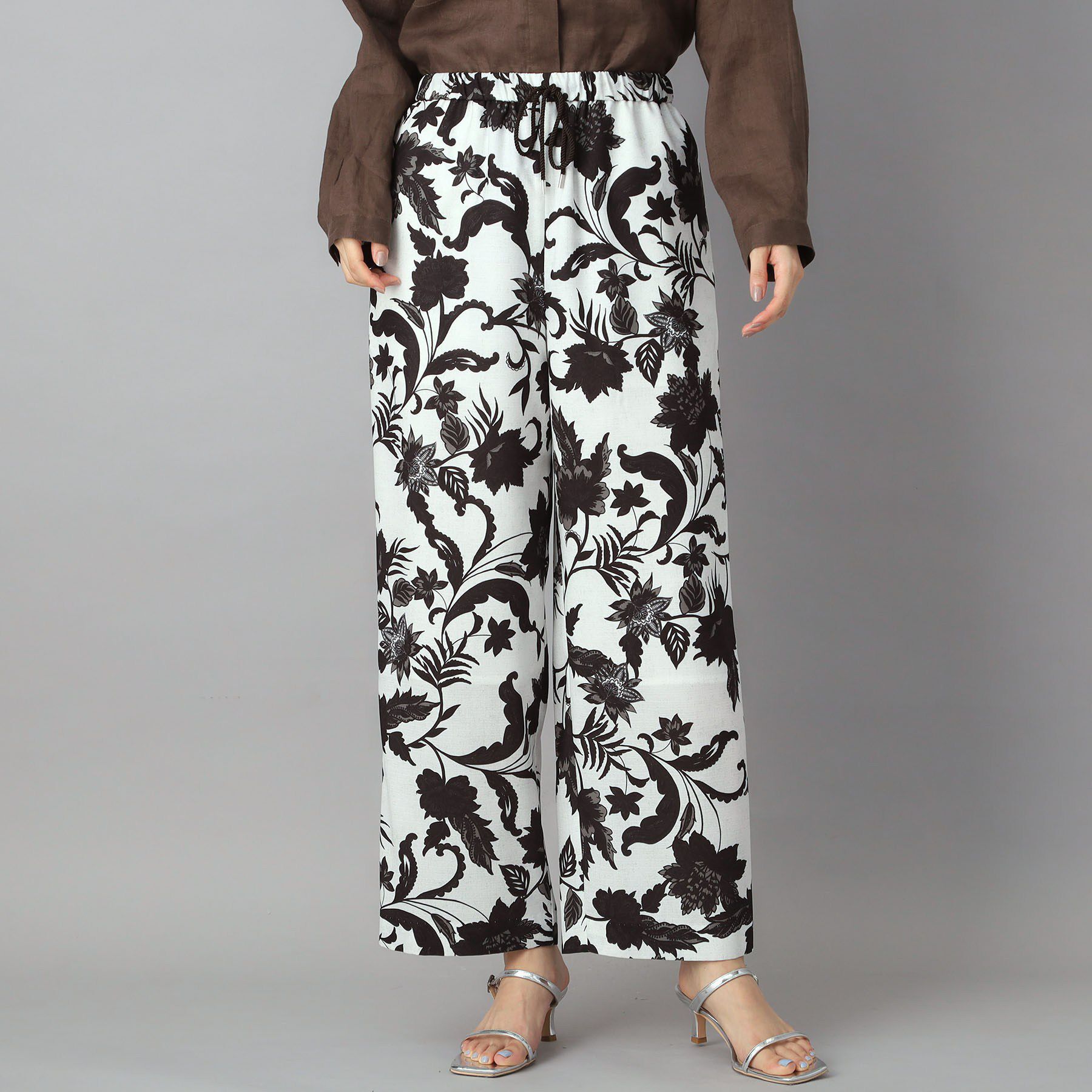 DRESSTERIOR「ボタニカルプリント イージーワイドパンツ」|その他|オフホワイト(103