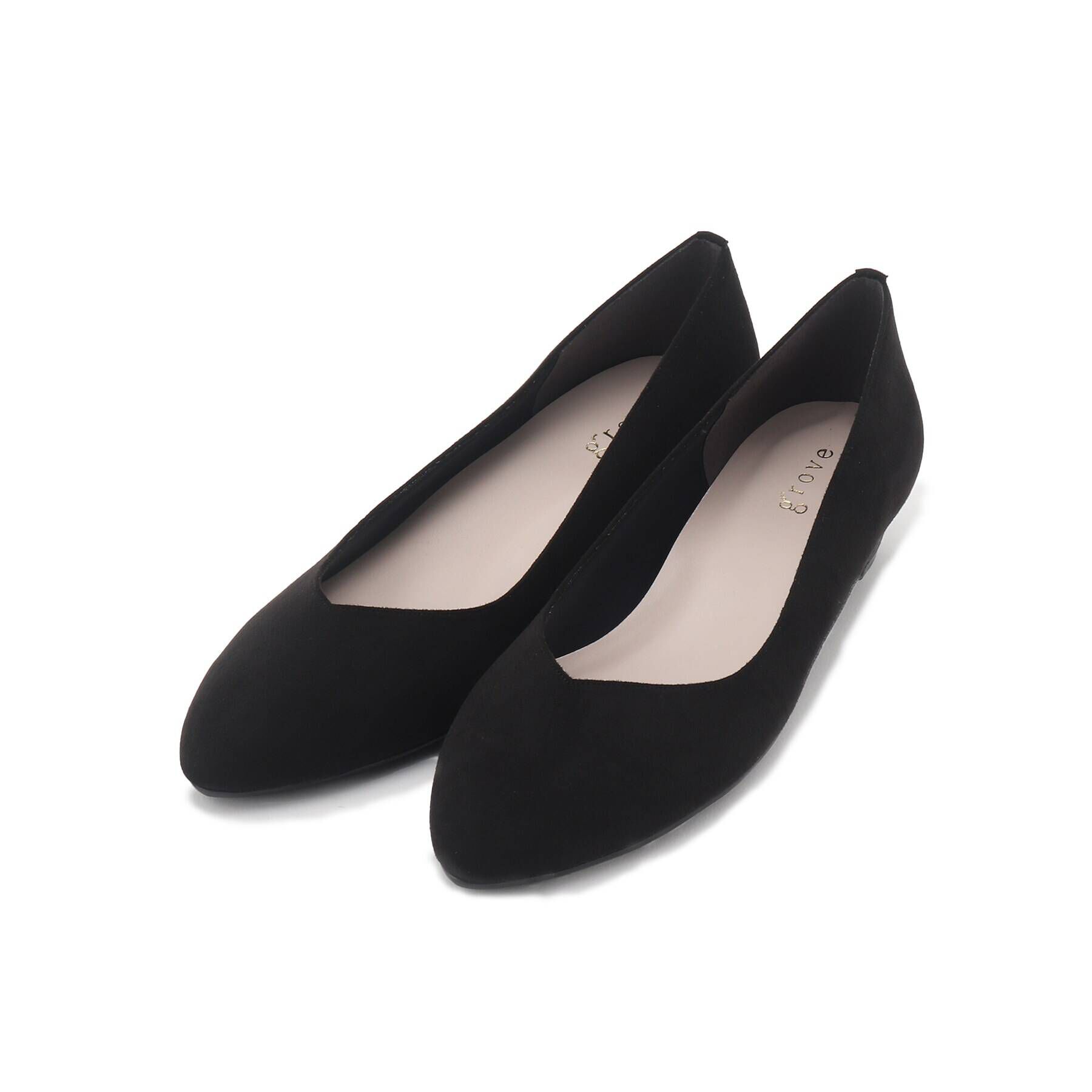 grove「【はっ水加工】やわここちローヒールパンプス(3.0cm)」|パンプス|ﾌﾞﾗｯｸ(019)