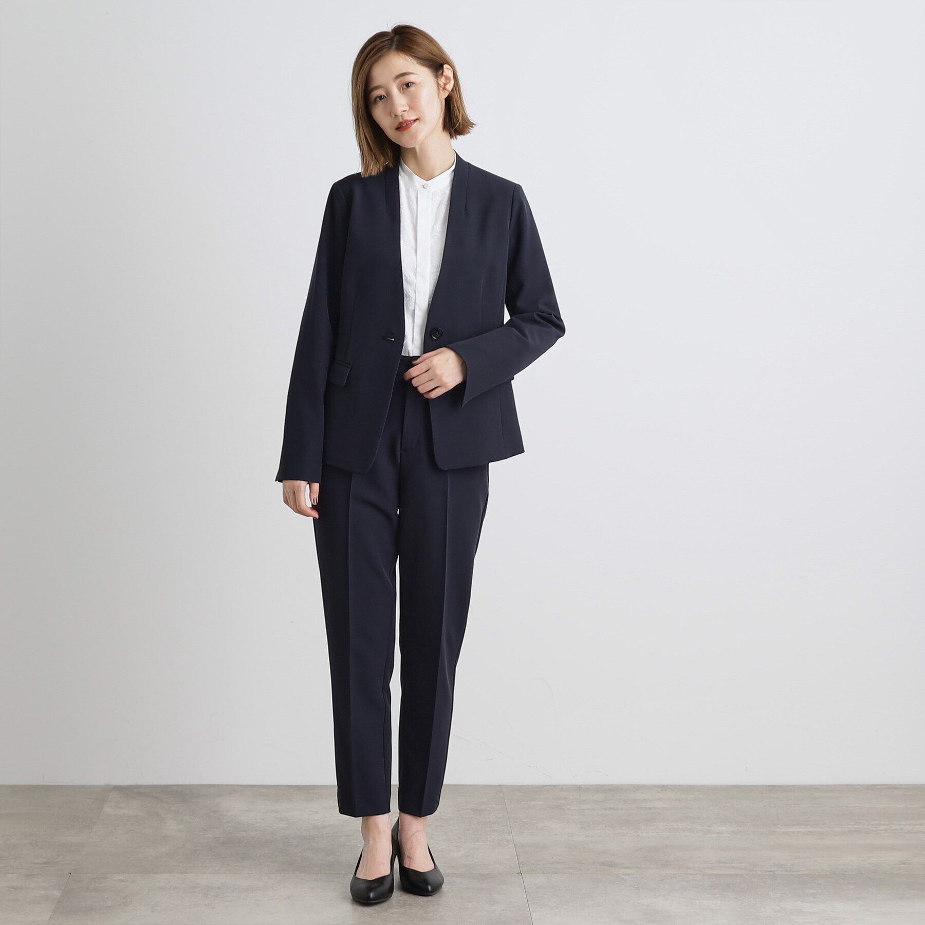 grove「しなやかストレッチ イージーケアテーパードパンツ」|その他|