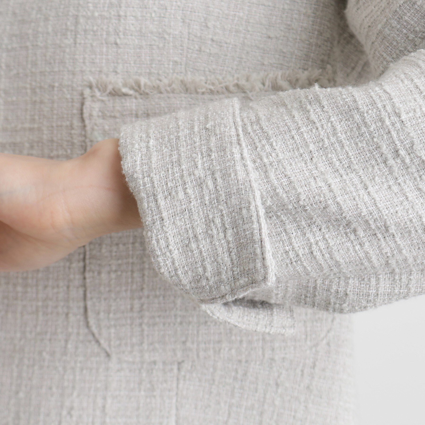 grove「【雑誌掲載】ツイードコンパクトジャケット」|ノーカラージャケット|