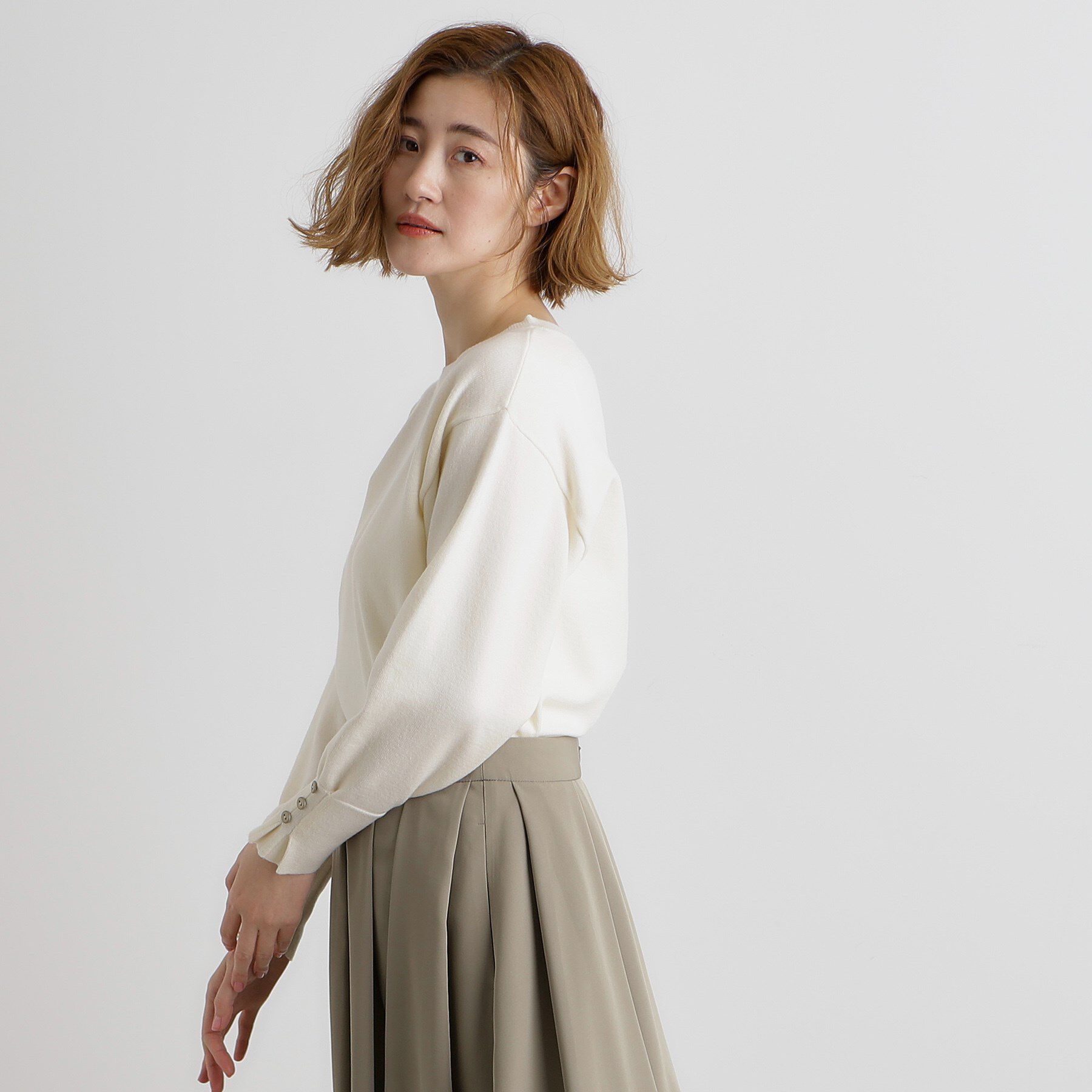 grove「タックスリーブニット」|ニット・セーター|