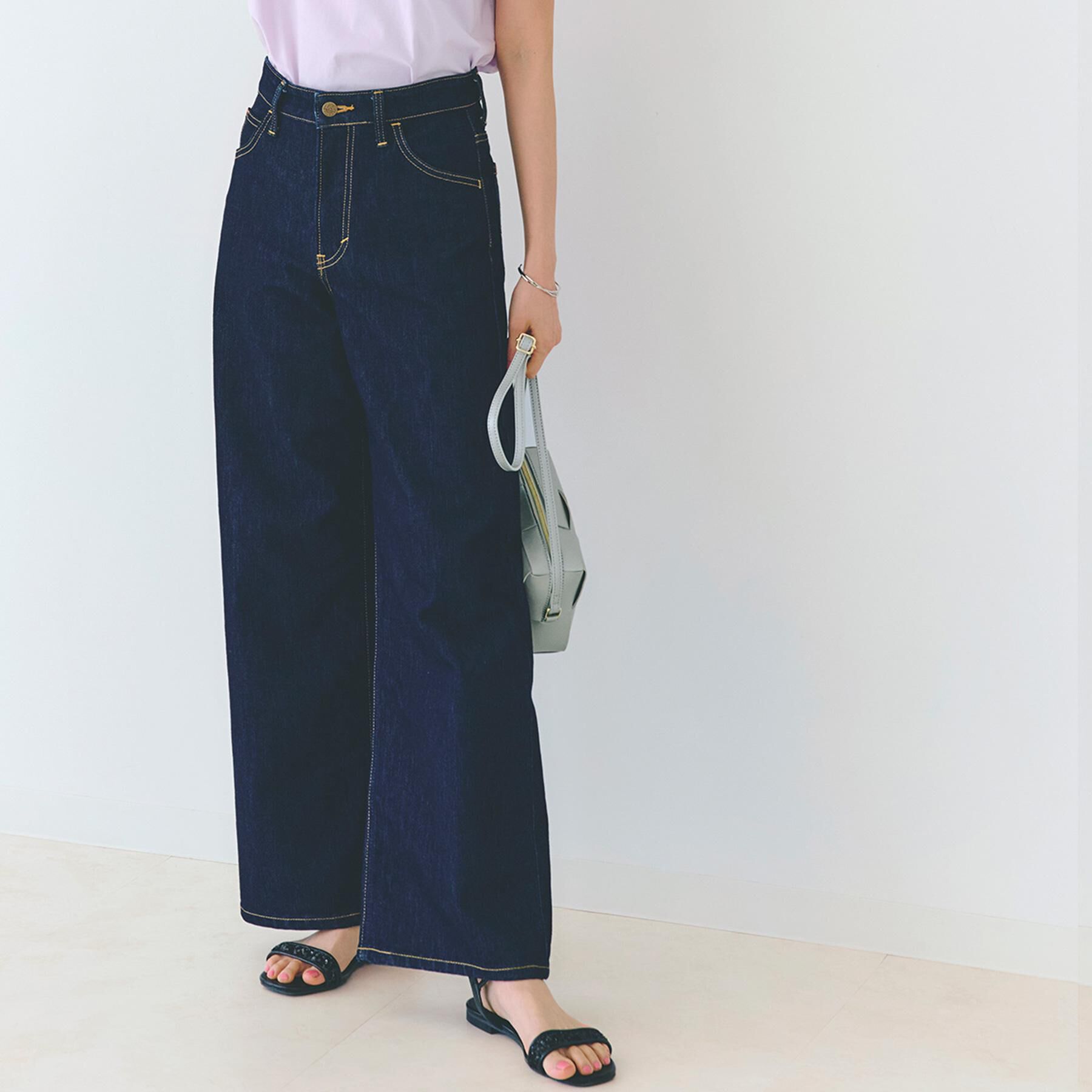 grove「【Lee&times;grove別注】WIDE DENIM PANTS」|デニム|ネイビー(094)