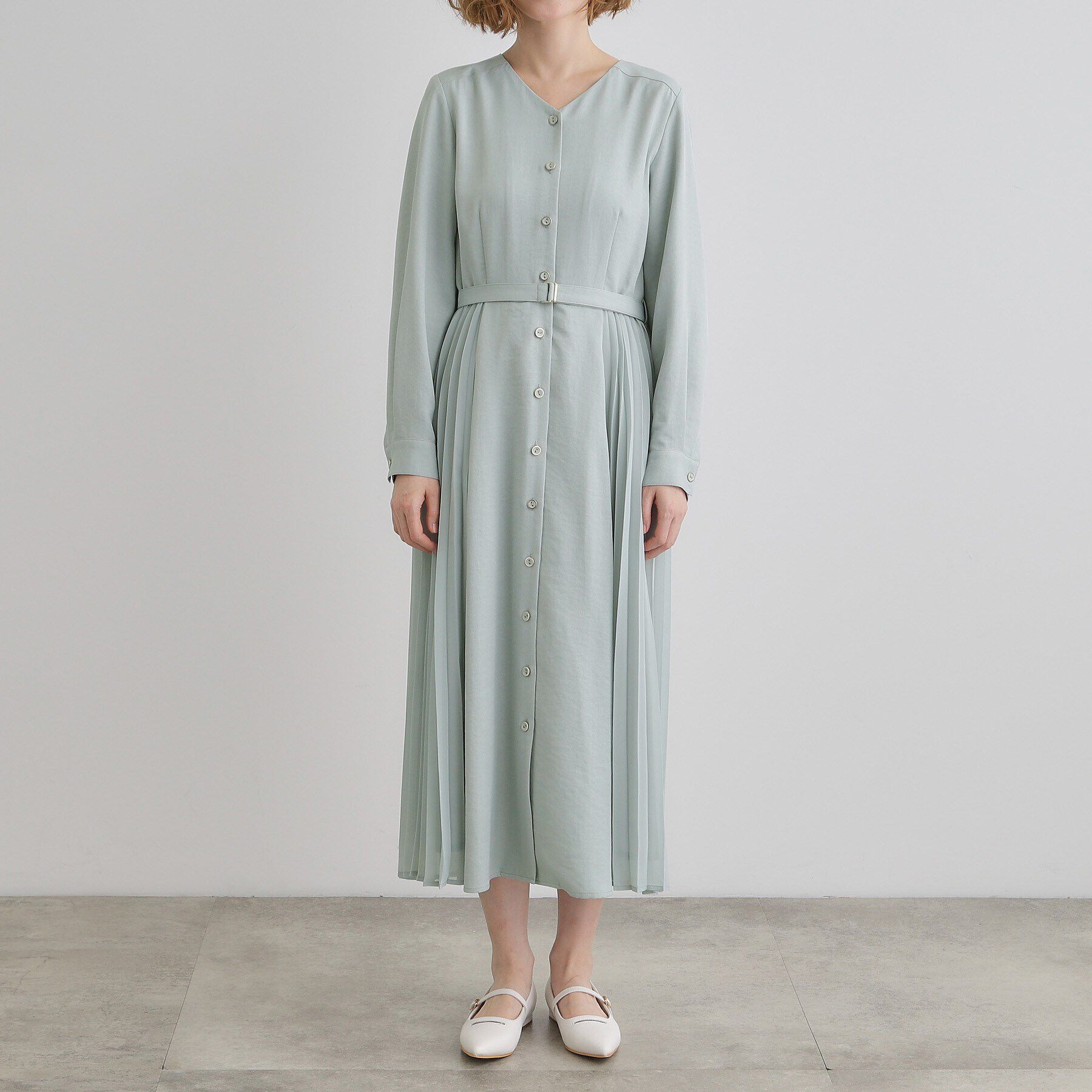 grove「サイドプリーツシャツワンピース」|ワンピース|