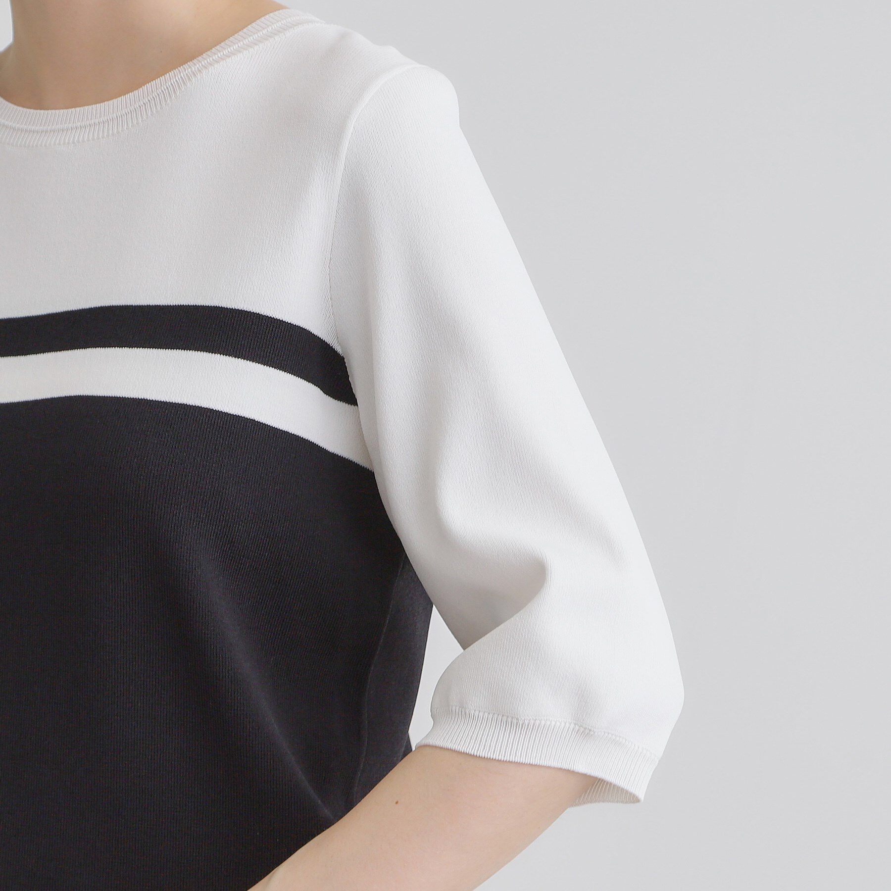 grove「ひんやり多機能・やわらかドライタッチ五分袖プルオーバー」|ニット・セーター|