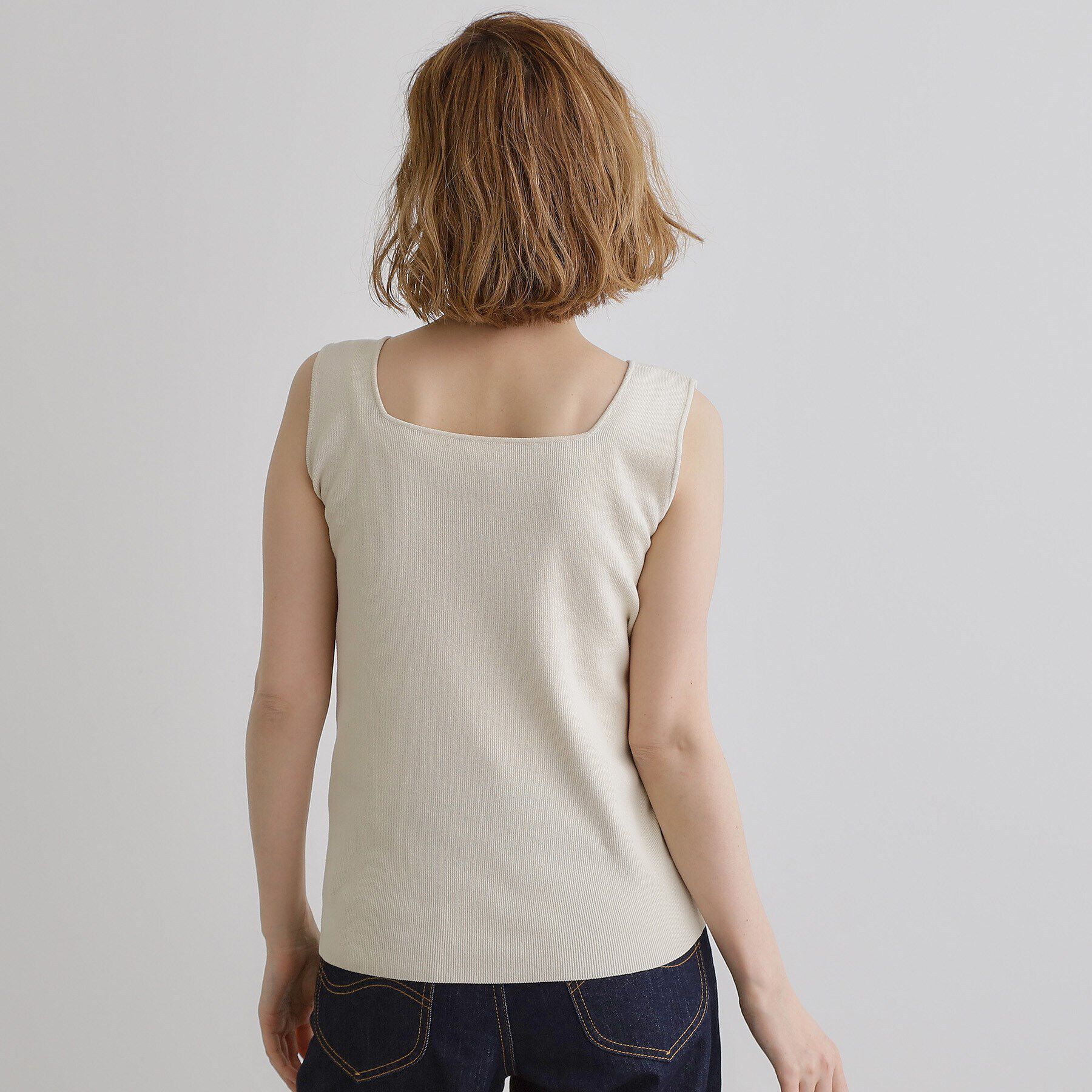 grove「【ラフにもキレイにも、着回し力◎】2WAYスクエアニットタンク」|キャミソール|