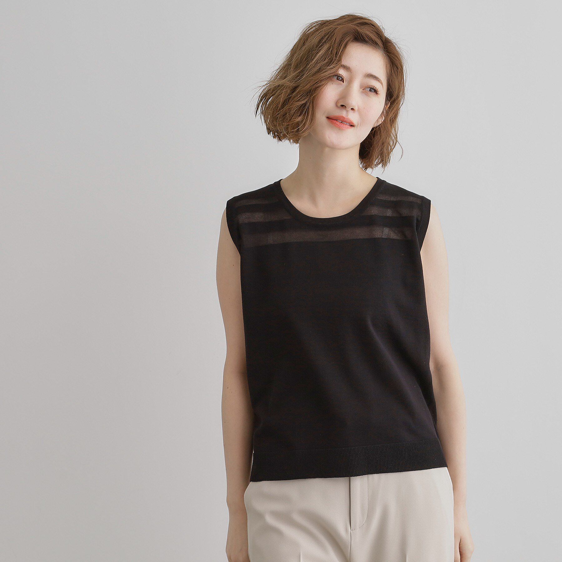 grove「【雑誌掲載】シアー素材使いアンサンブルニット」|その他|