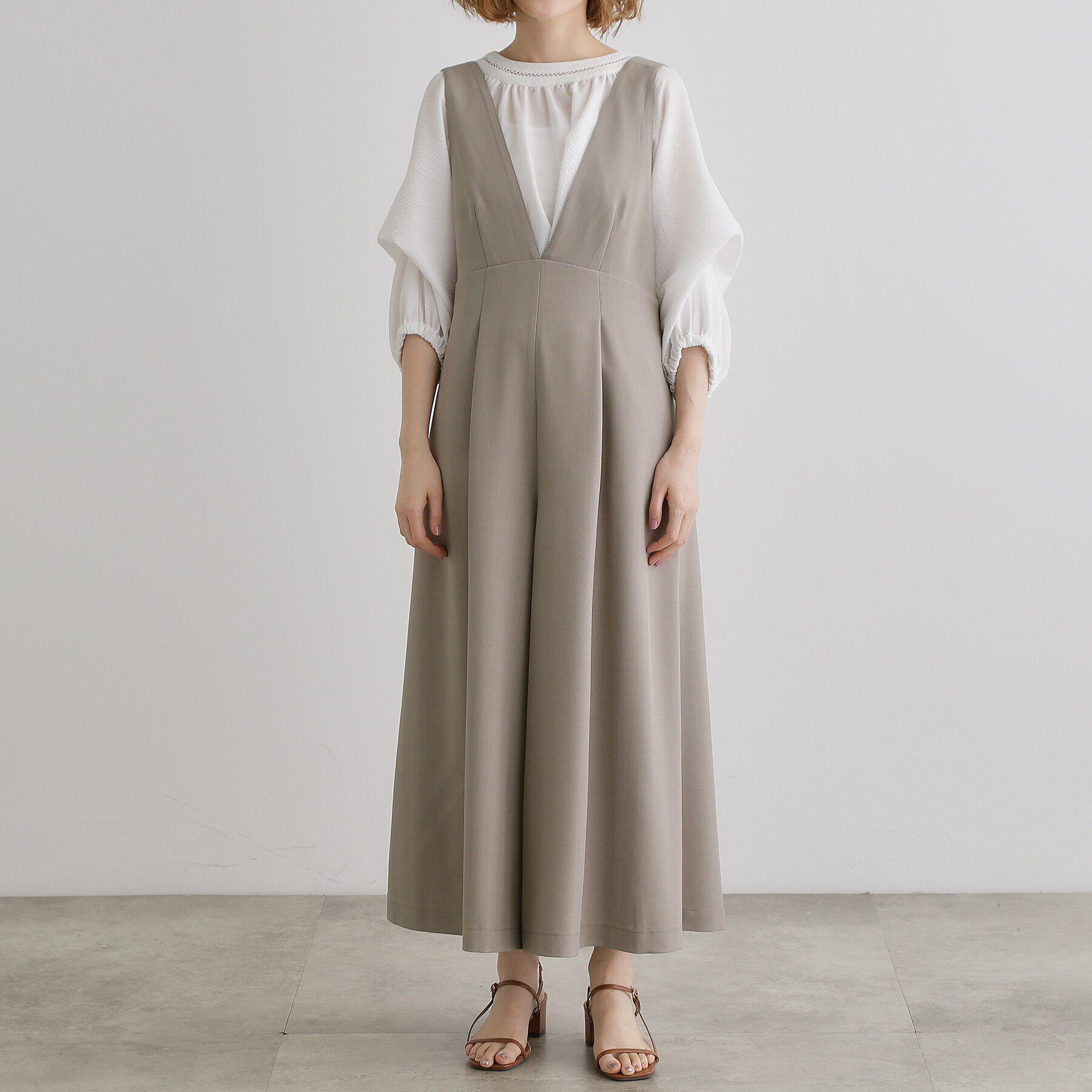 grove「ラメストライプサロペット」|オールインワン|