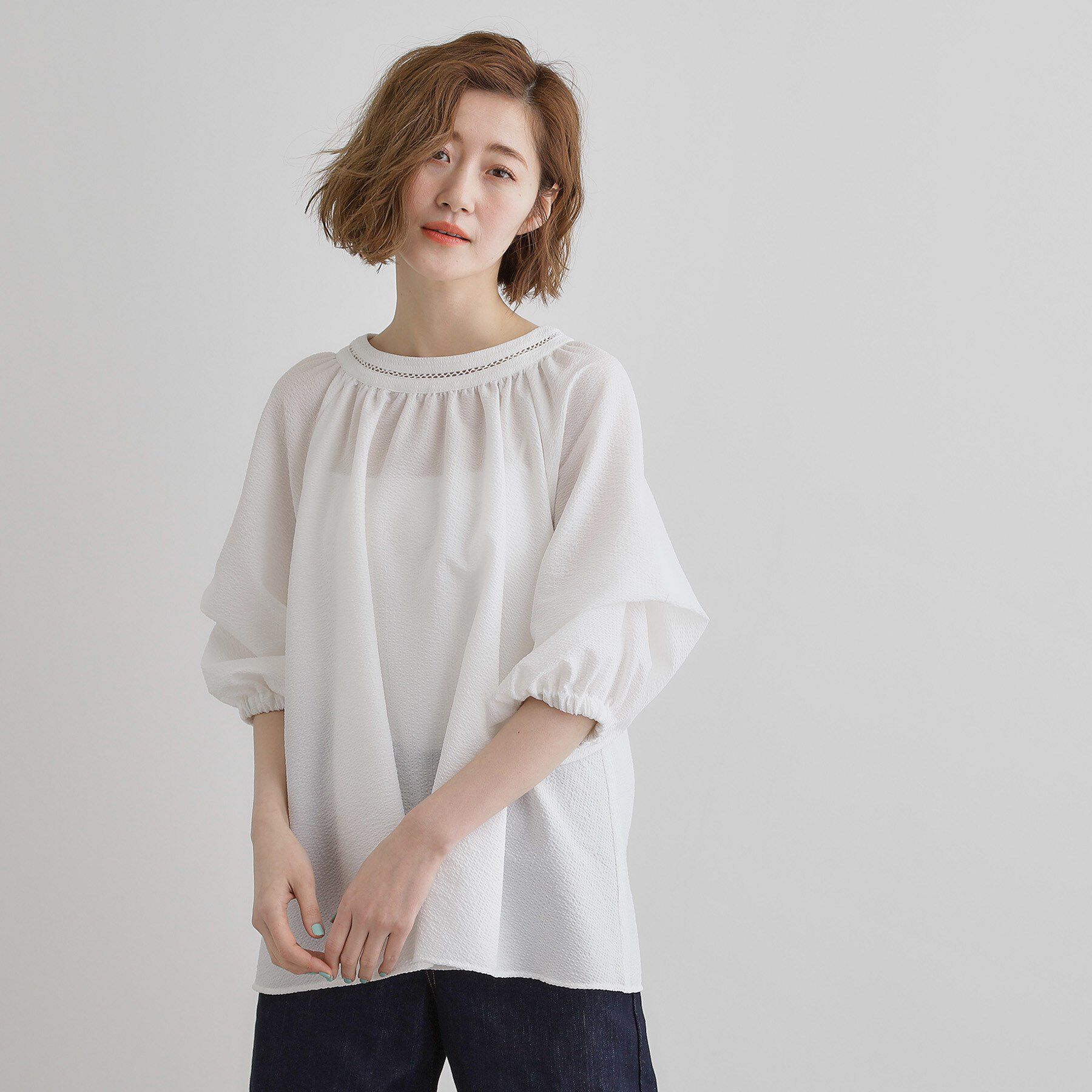 grove「2WAYサッカースモックブラウス」|シャツ・ブラウス|