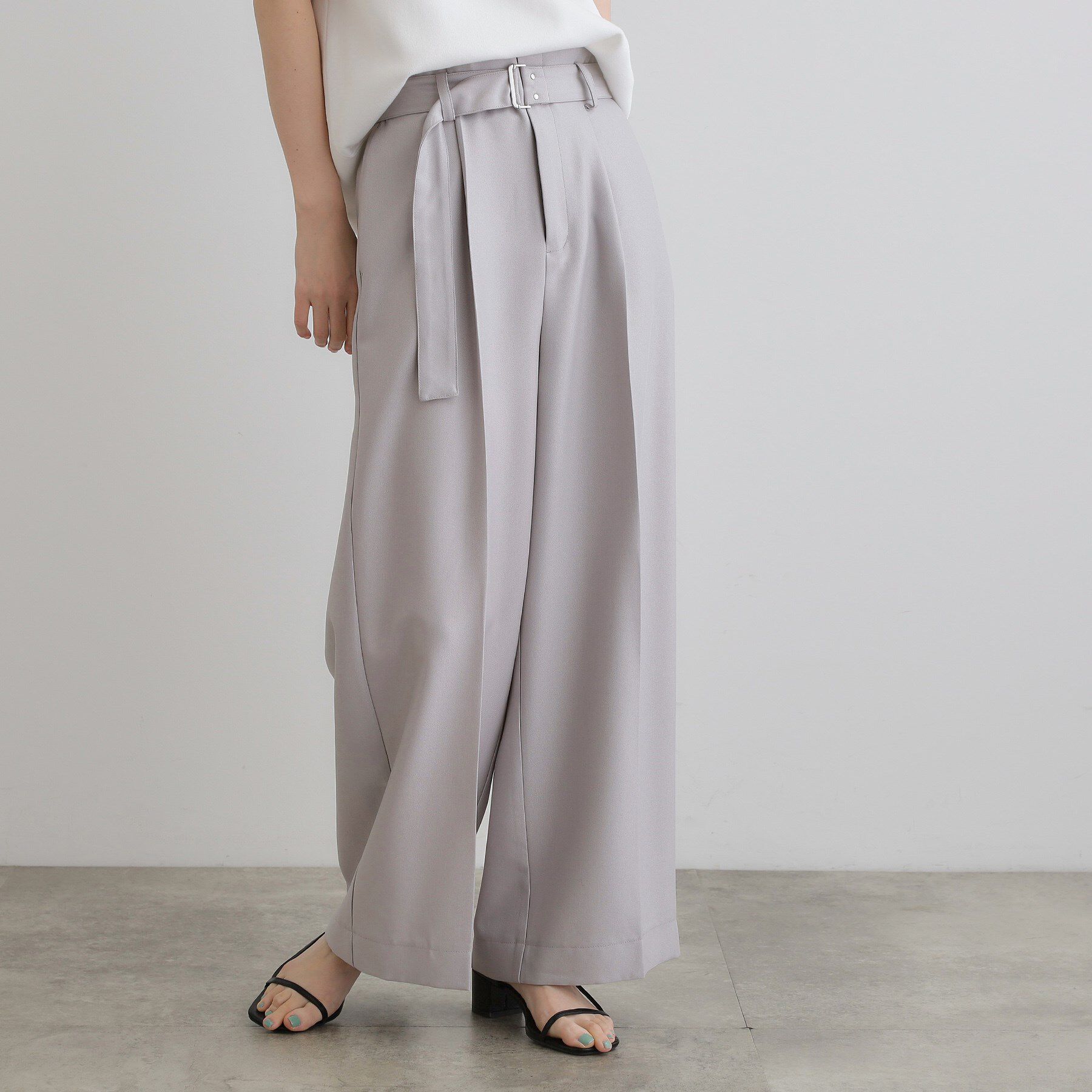 grove「デニムライクベルト付きワイドパンツ」|その他|