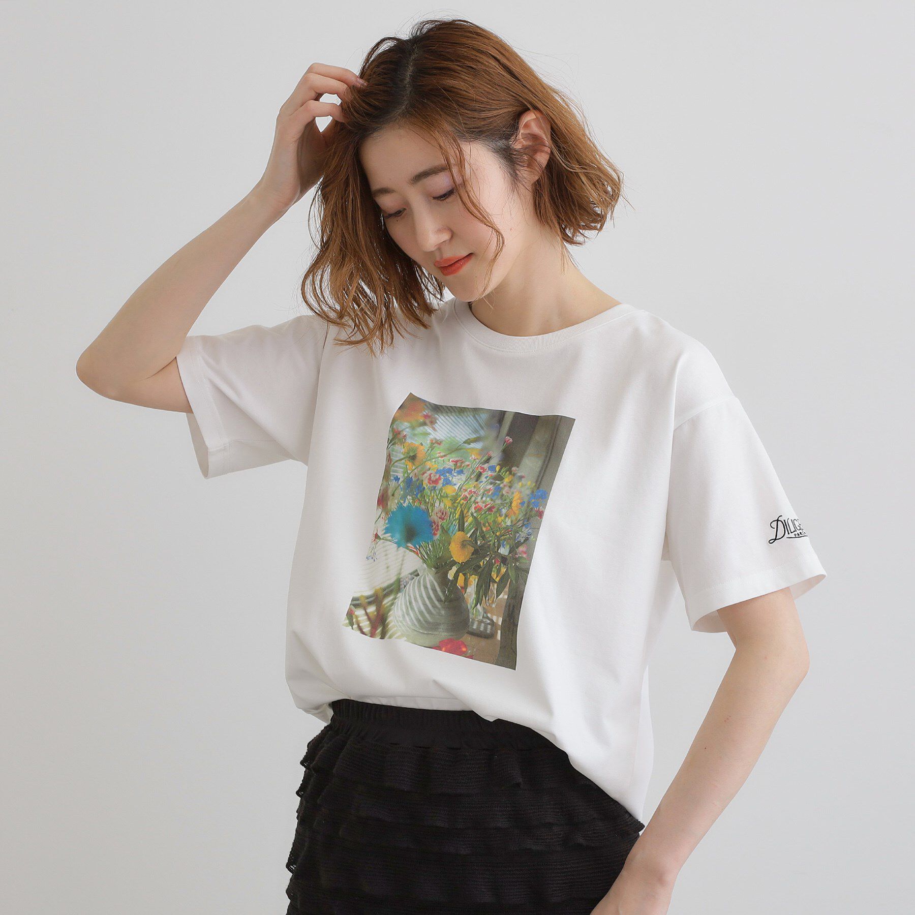 grove「【コラボITEM】DILIGENCE PARLOUR フォトベーシックTシャツ」|Tシャツ・カットソー|イエロー・ブルー系フ
