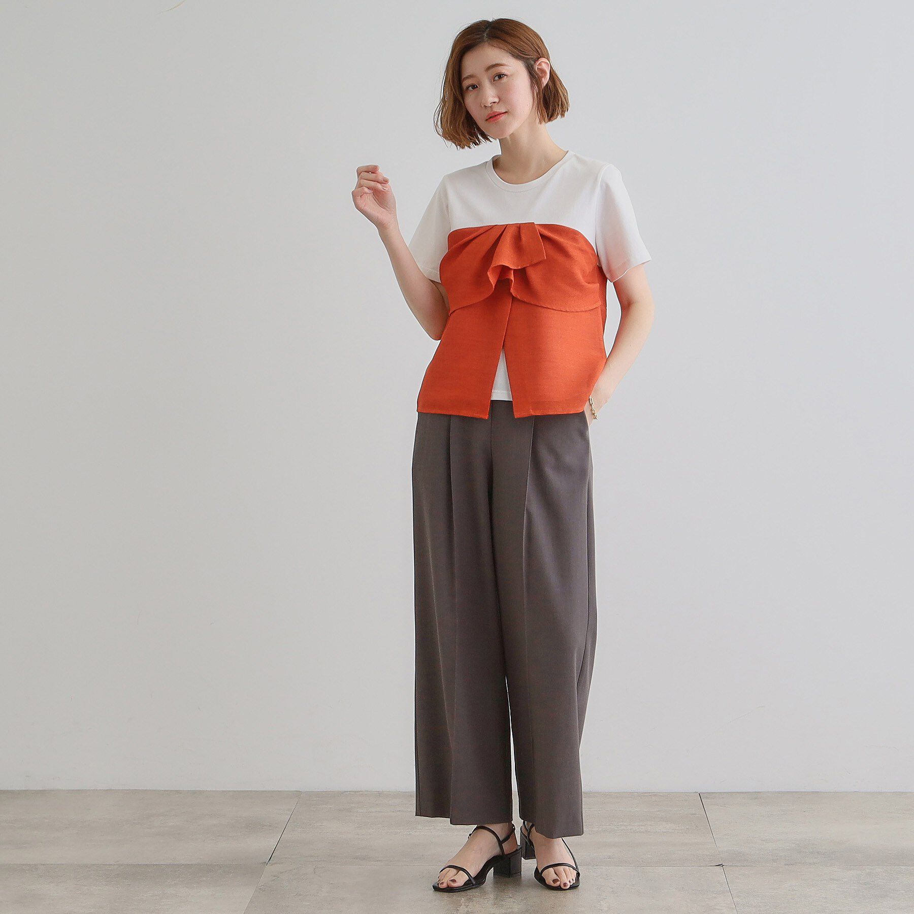 grove「【大人のリゾートスタイル/SETUP】麻調ビスチェドッキングT」|Tシャツ・カットソー|