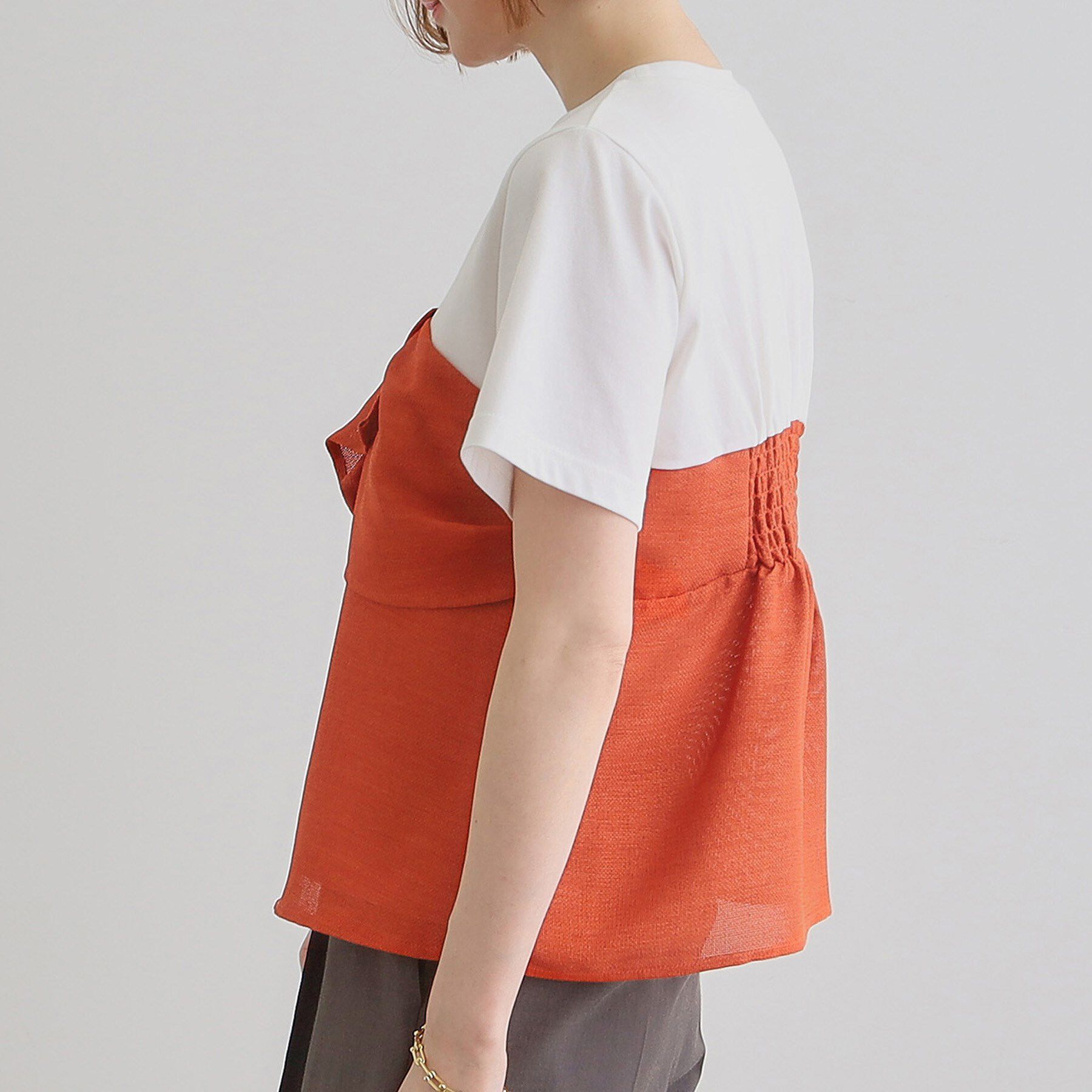 grove「【大人のリゾートスタイル/SETUP】麻調ビスチェドッキングT」|Tシャツ・カットソー|