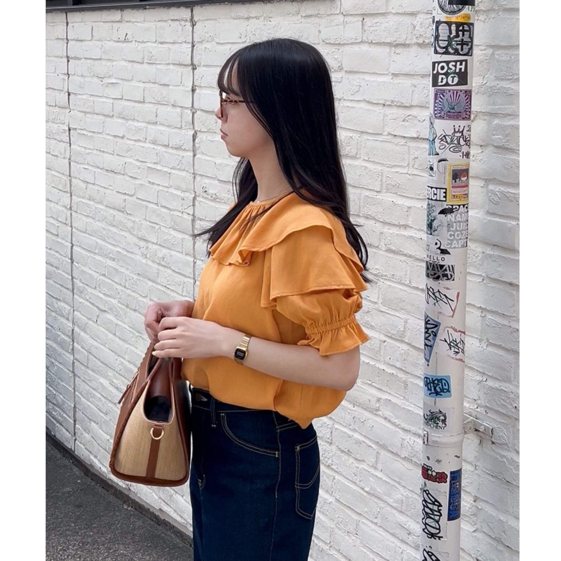 grove「麻調ダブルフリルブラウス」|シャツ・ブラウス|