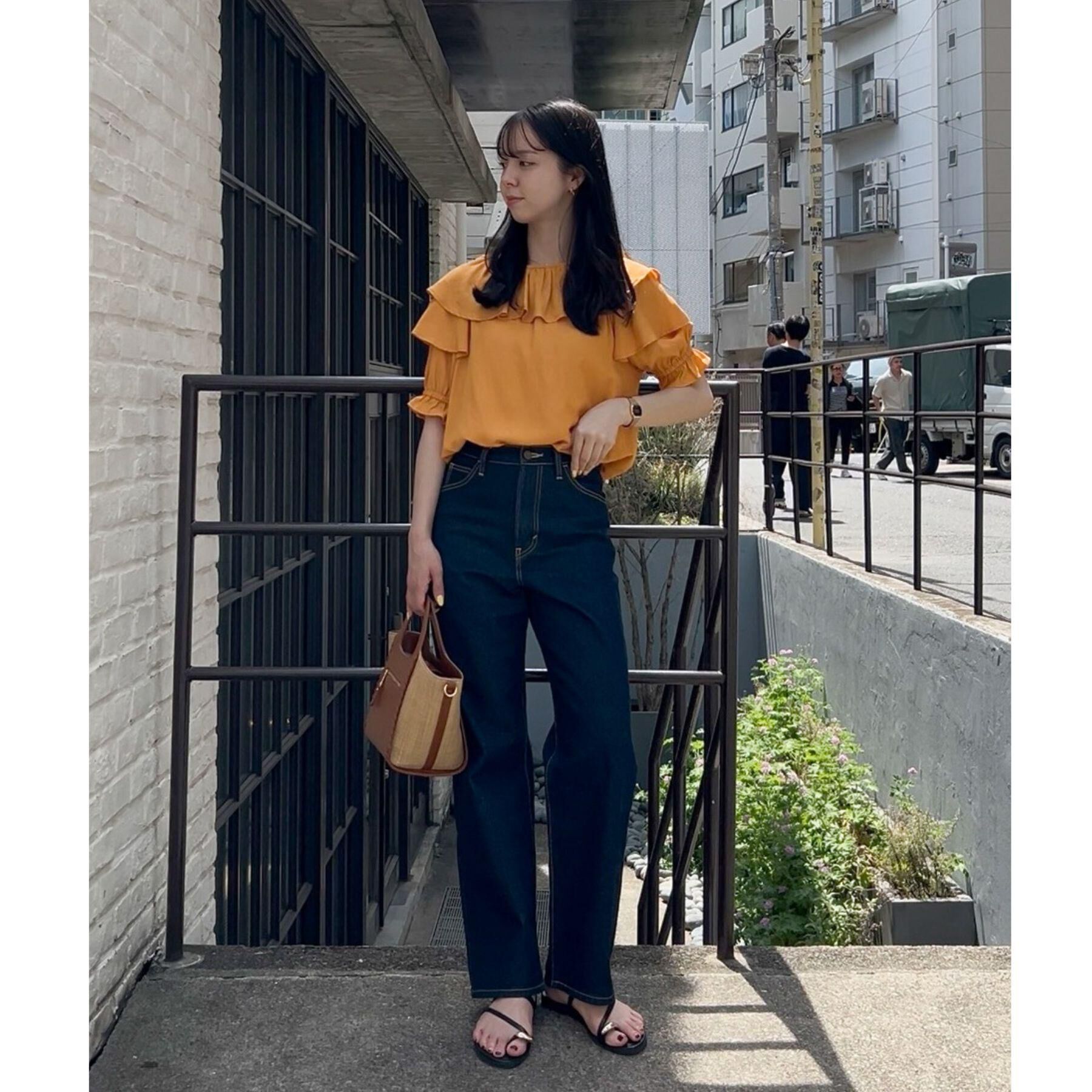 grove「麻調ダブルフリルブラウス」|シャツ・ブラウス|