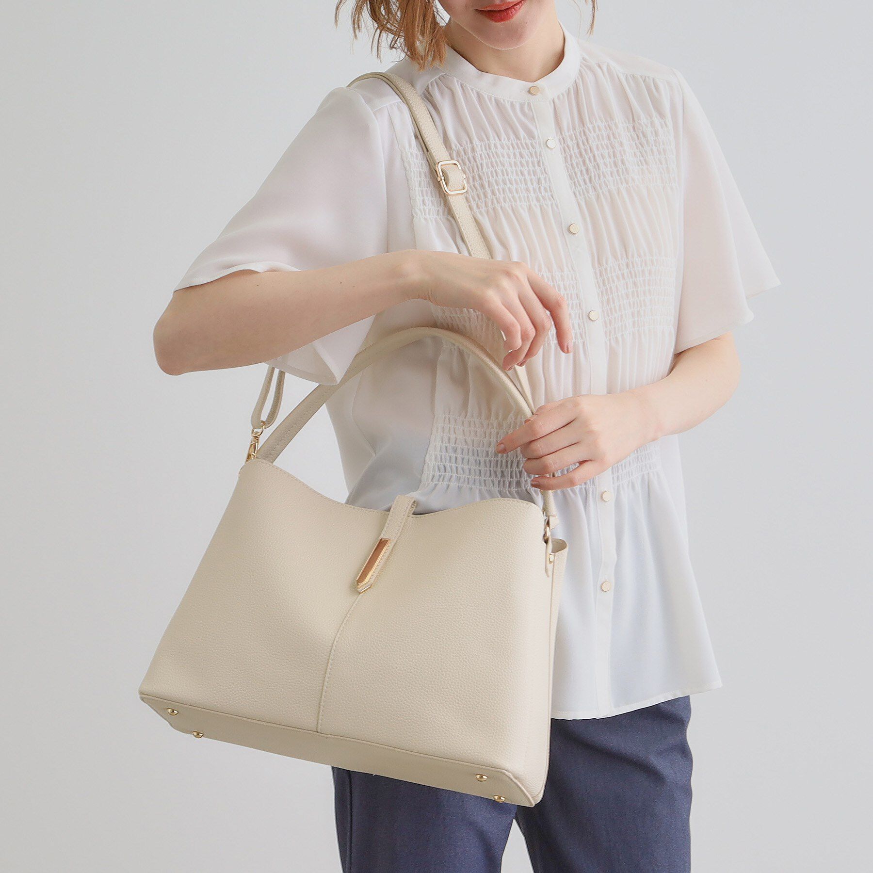 grove「メタルベルト2WAYショルダー」|ショルダー・メッセンジャー|アイボリー(004)