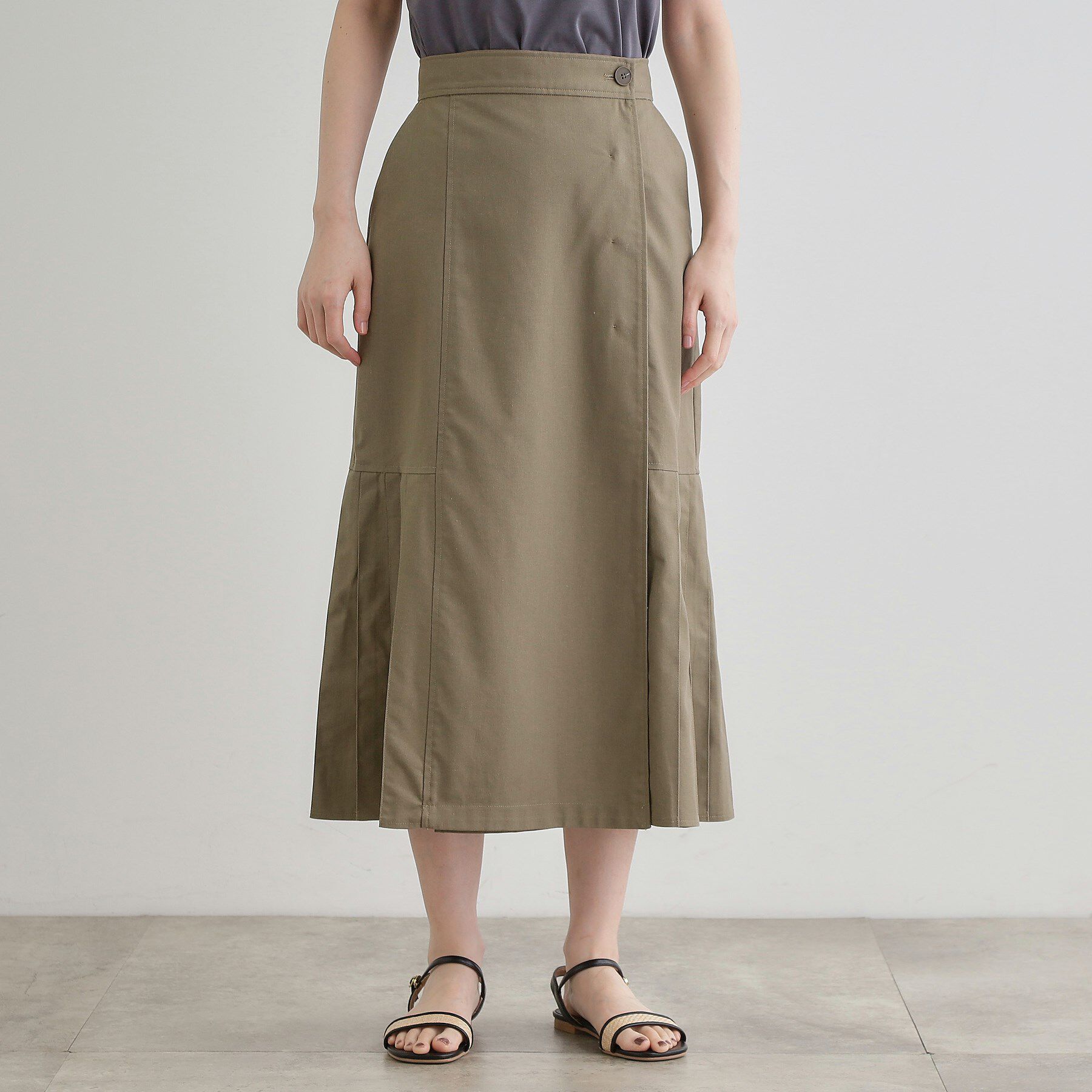grove「【大人のニュアンス】リネン混サイドタックスカート」|スカート|