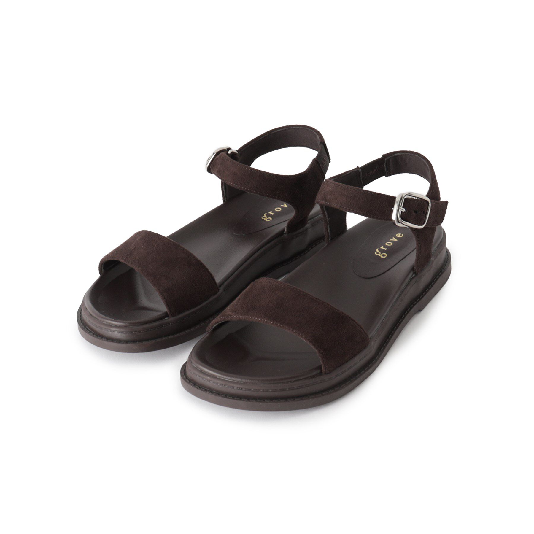 grove「アンクルベルトフットベッドサンダル」|サンダル|ブラウン(743)