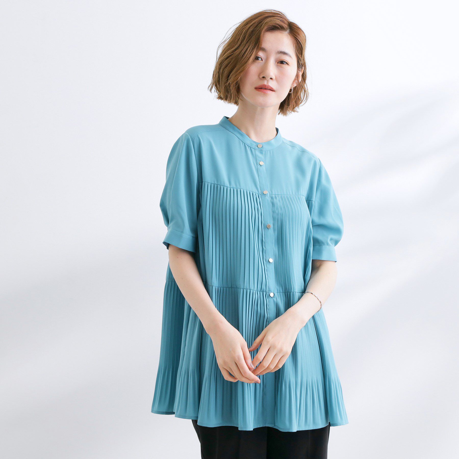 grove「【体型カバー】ラフに着たい　ティアードプリーツブラウス」|シャツ・ブラウス|