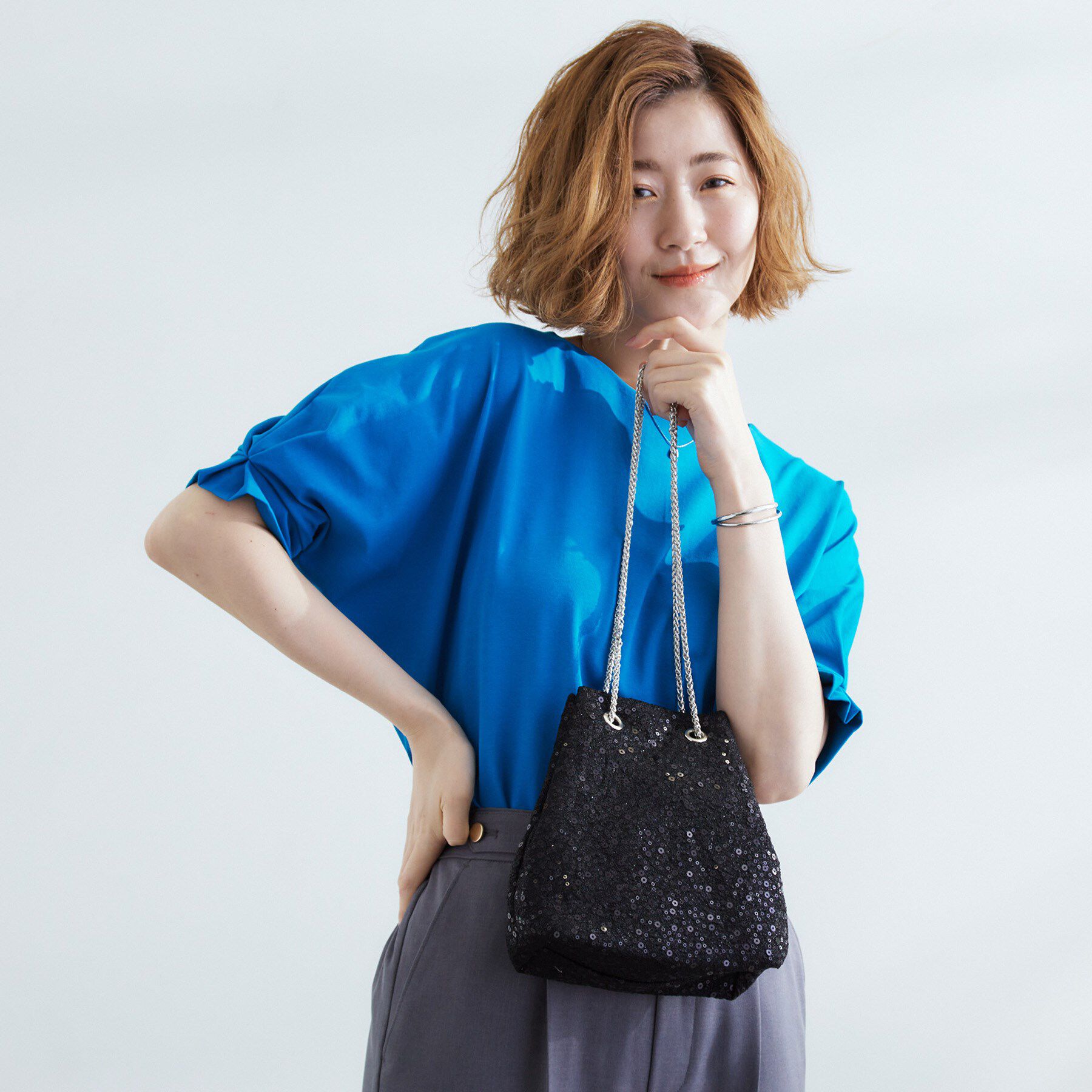 grove「アソートチェーン巾着ショルダー」|ショルダー・メッセンジャー|ブラック(119)