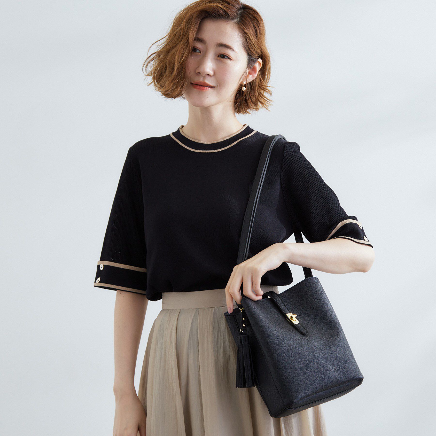 grove「人間工学ベルトタッセル縦型ショルダー」|ショルダー・メッセンジャー|ブラック(019)