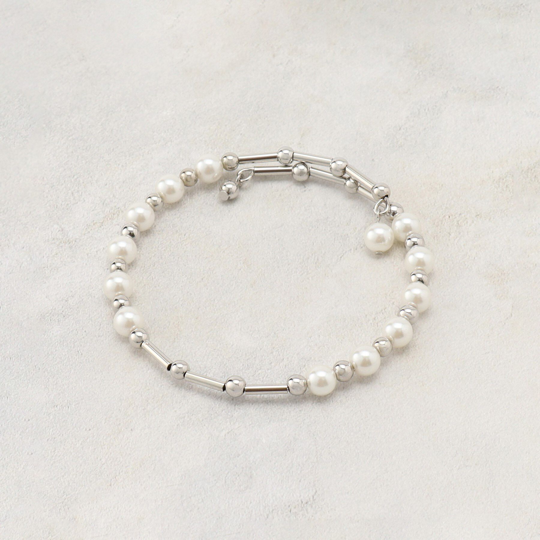 grove「メタルパール調ワイヤーブレス」|ブレスレット・バングル|シルバー(006)