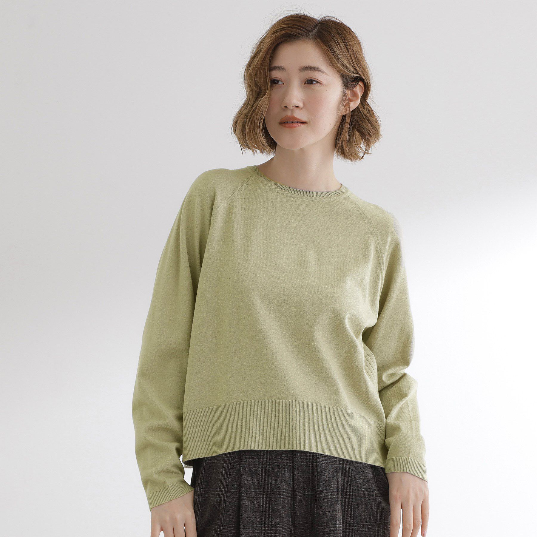 grove「最終お値下げ！！【洗える/毛玉軽減】天竺ラグランスリーブプルオーバー」|ニット・セーター|