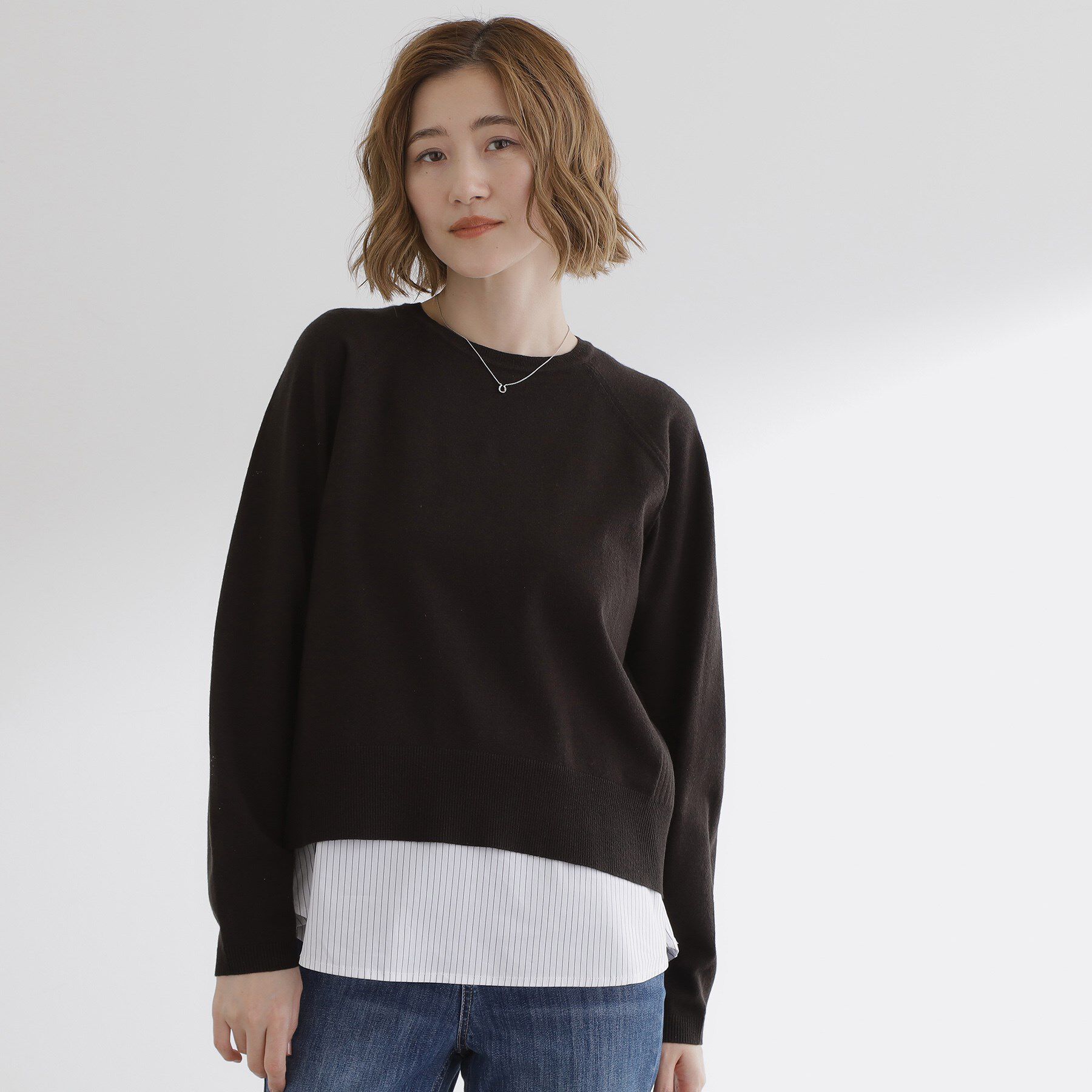 grove「最終お値下げ！！【洗える/毛玉軽減】天竺ラグランスリーブプルオーバー」|ニット・セーター|